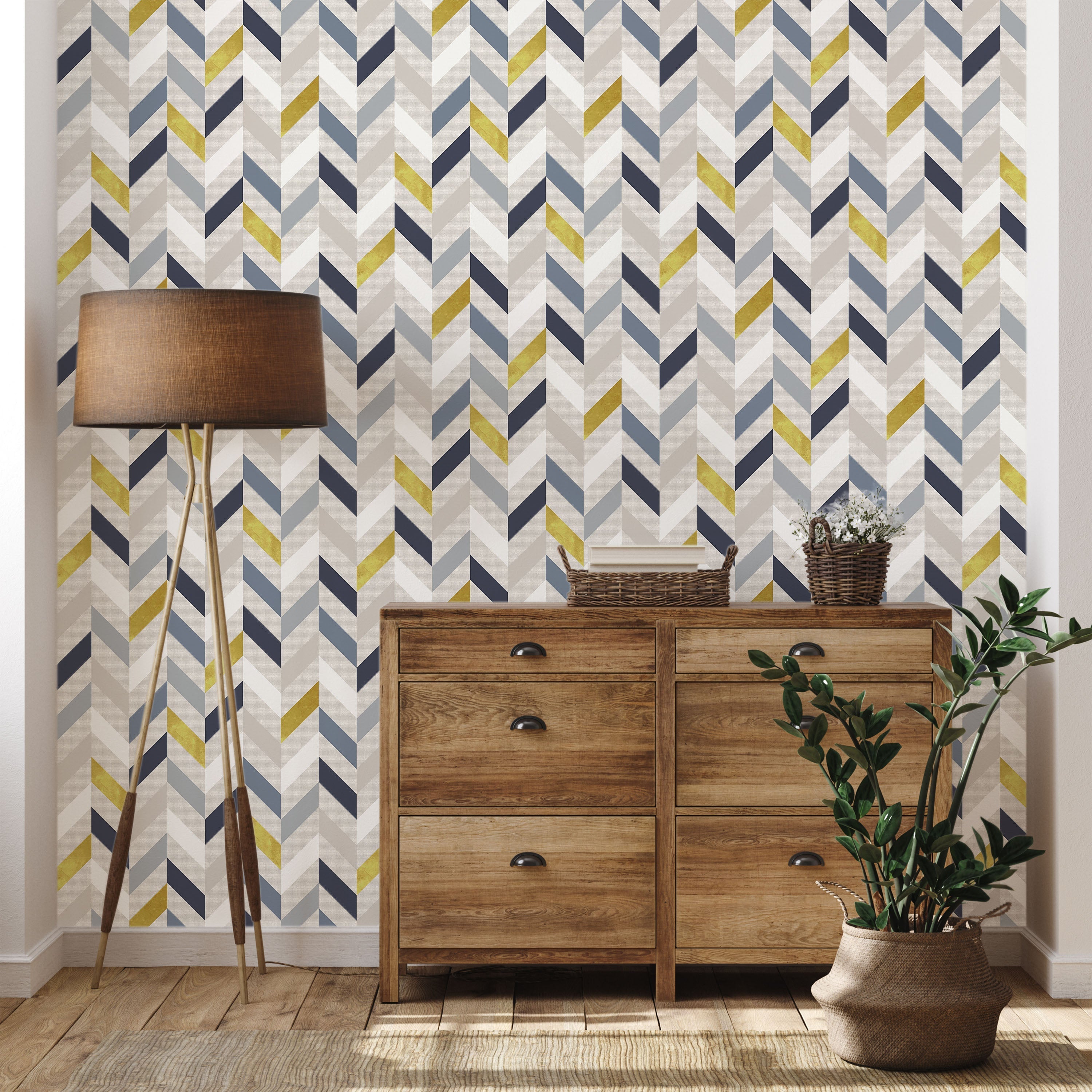Vertical Ribbons Peel and Stick Wallpaper, Removable Wallpaper, Traditional Wallpaper | DeccoPrint