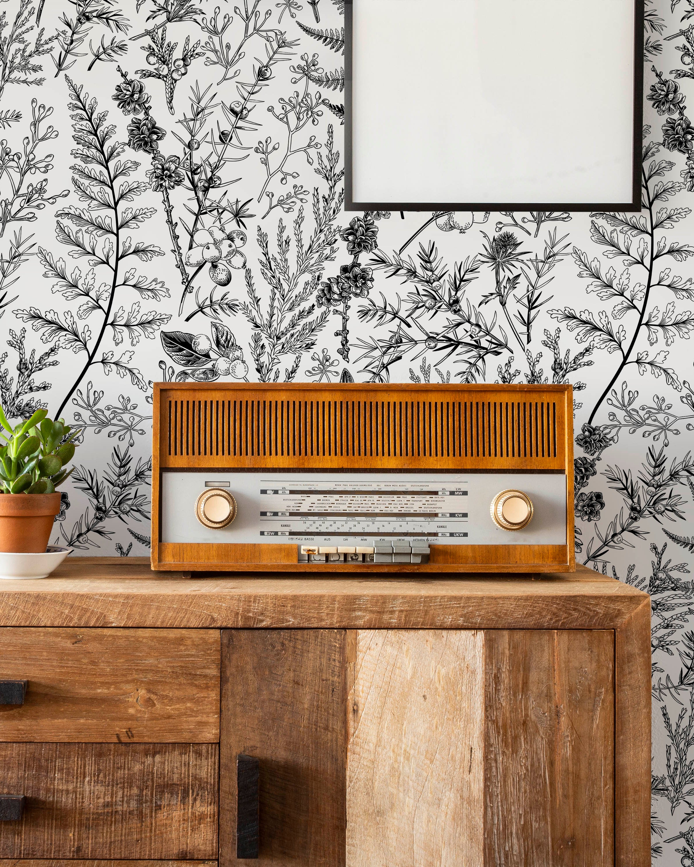 Forest Dream Peel and Stick Wallpaper, Removable Wallpaper, Traditional Wallpaper - Black and White | DeccoPrint