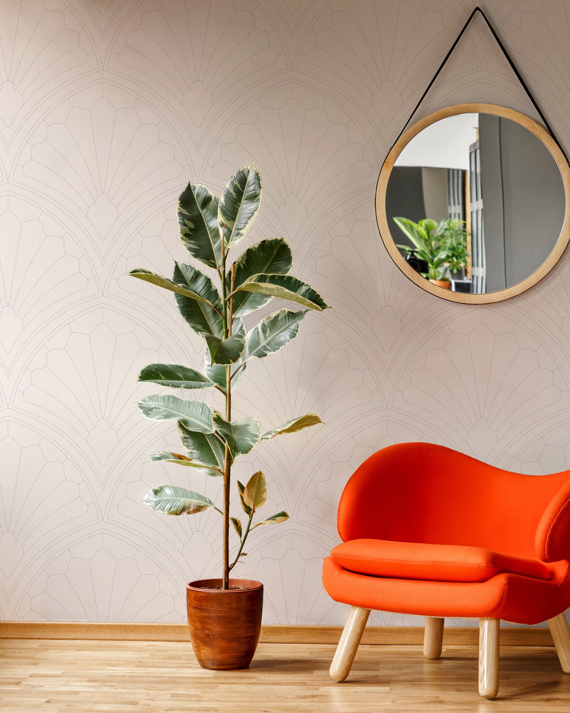 Monochrome Harmony Peel and Stick Wallpaper, Removable Wallpaper, Traditional Wallpaper - Pink | DeccoPrint