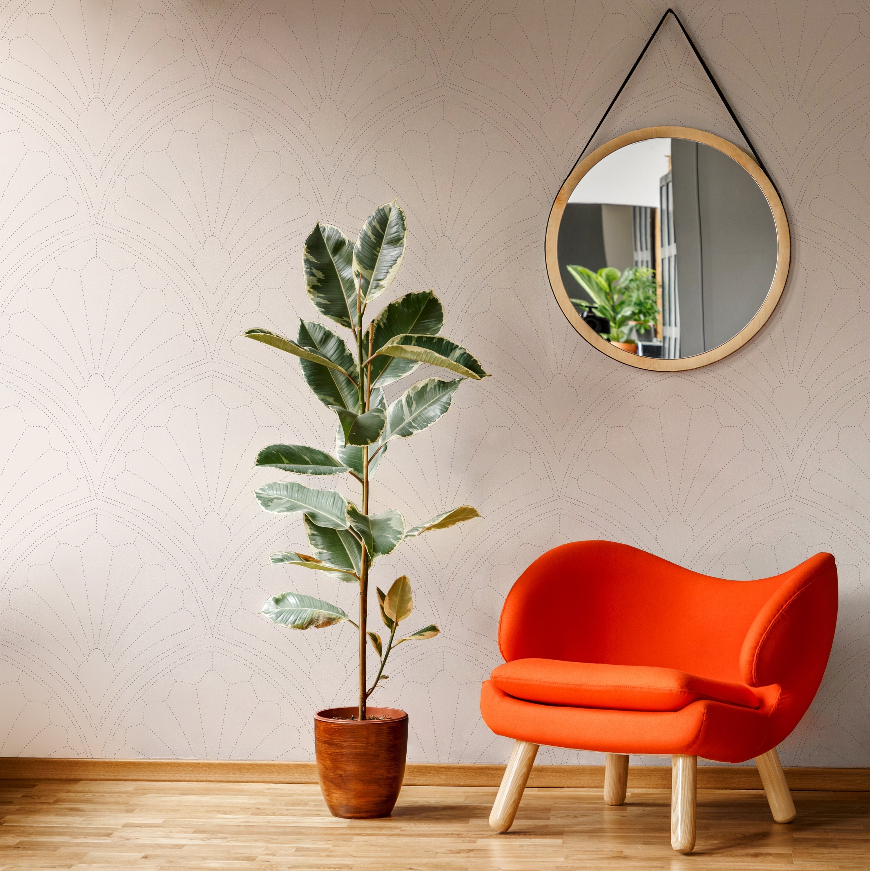 Monochrome Harmony Peel and Stick Wallpaper, Removable Wallpaper, Traditional Wallpaper - Pink | DeccoPrint