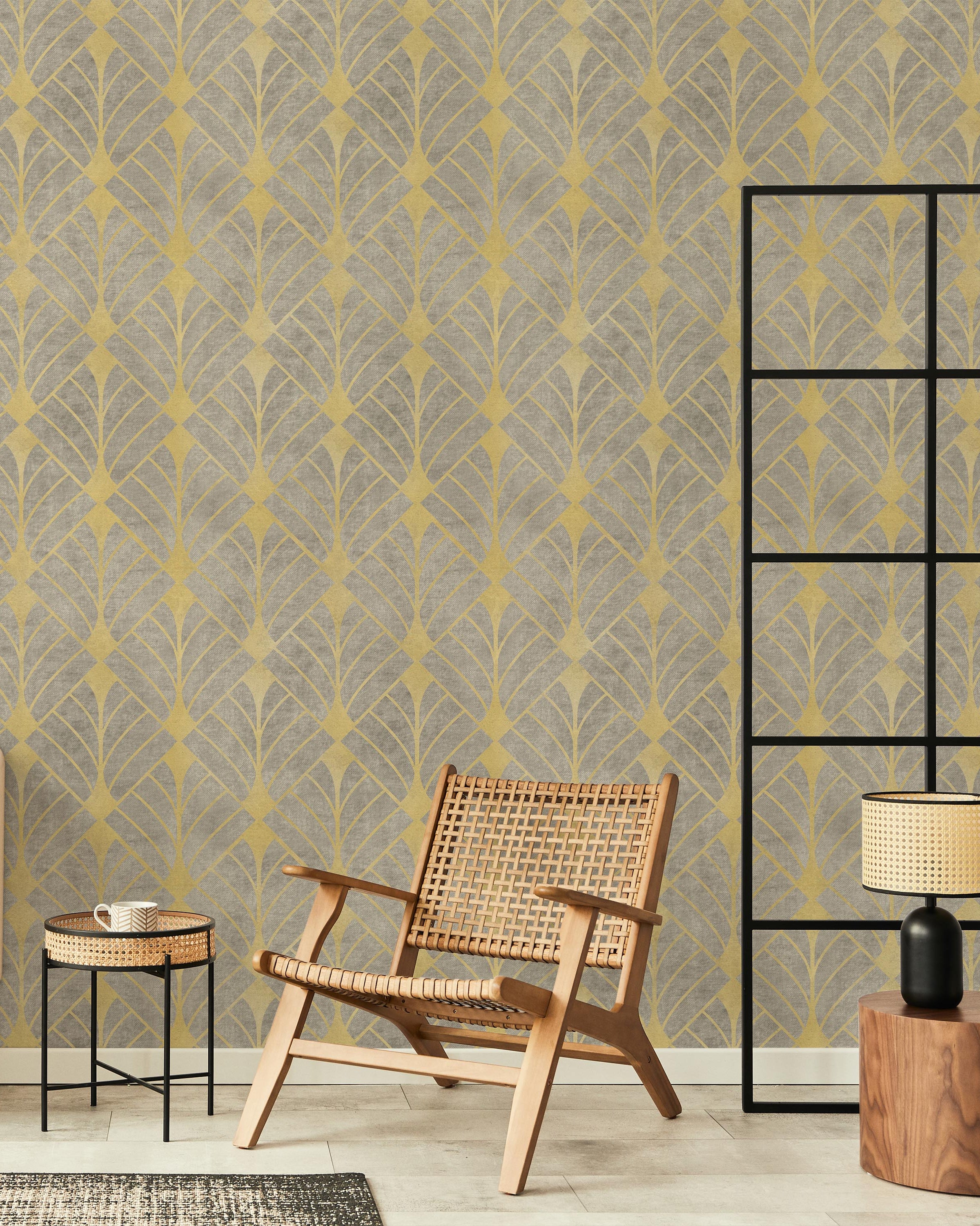 Luxe Deco Peel and Stick Wallpaper, Removable Wallpaper, Traditional Wallpaper - Gold | DeccoPrint