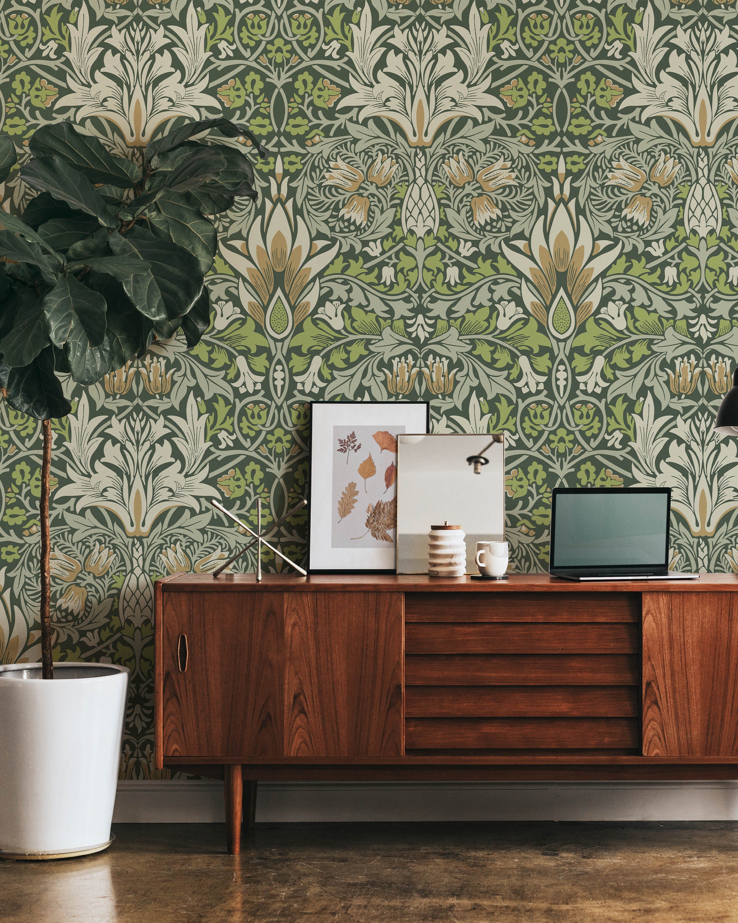 William Morris X Snakeshead Peel and Stick Wallpaper, Removable Wallpaper, Traditional Wallpaper - Green | DeccoPrint
