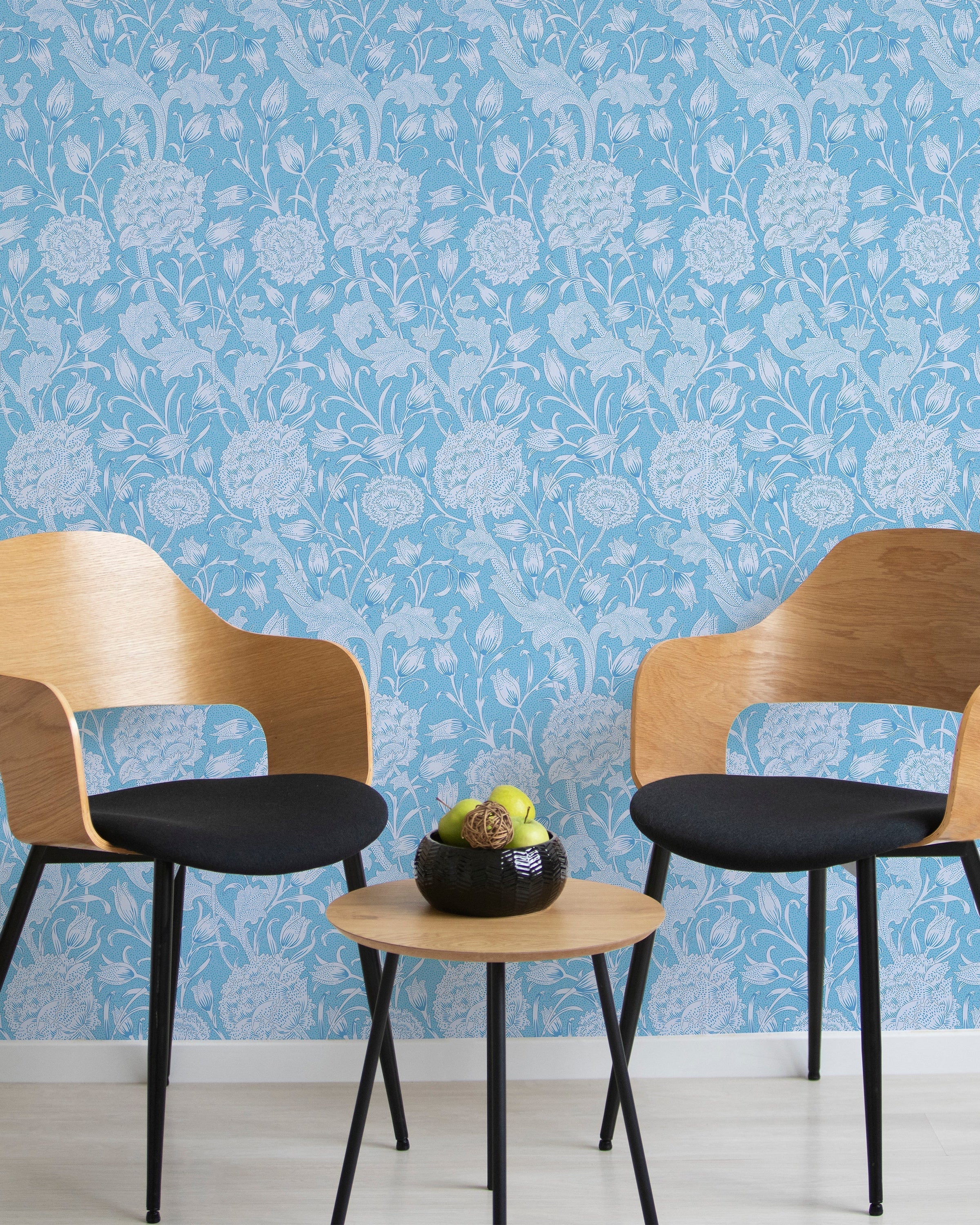 William Morris X Wild Tulips Peel and Stick Wallpaper, Removable Wallpaper, Traditional Wallpaper - Blue | DeccoPrint
