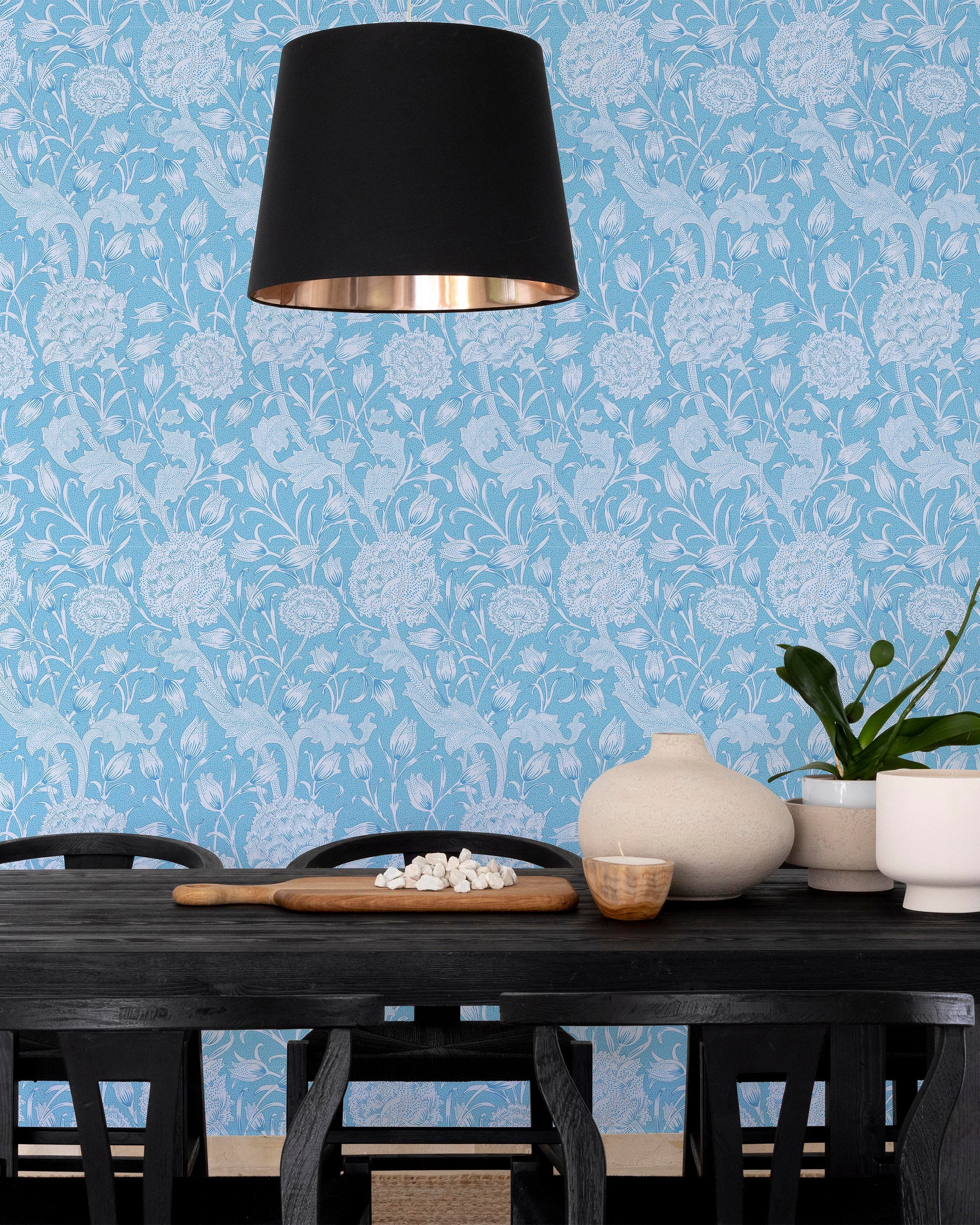 William Morris X Wild Tulips Peel and Stick Wallpaper, Removable Wallpaper, Traditional Wallpaper - Blue | DeccoPrint