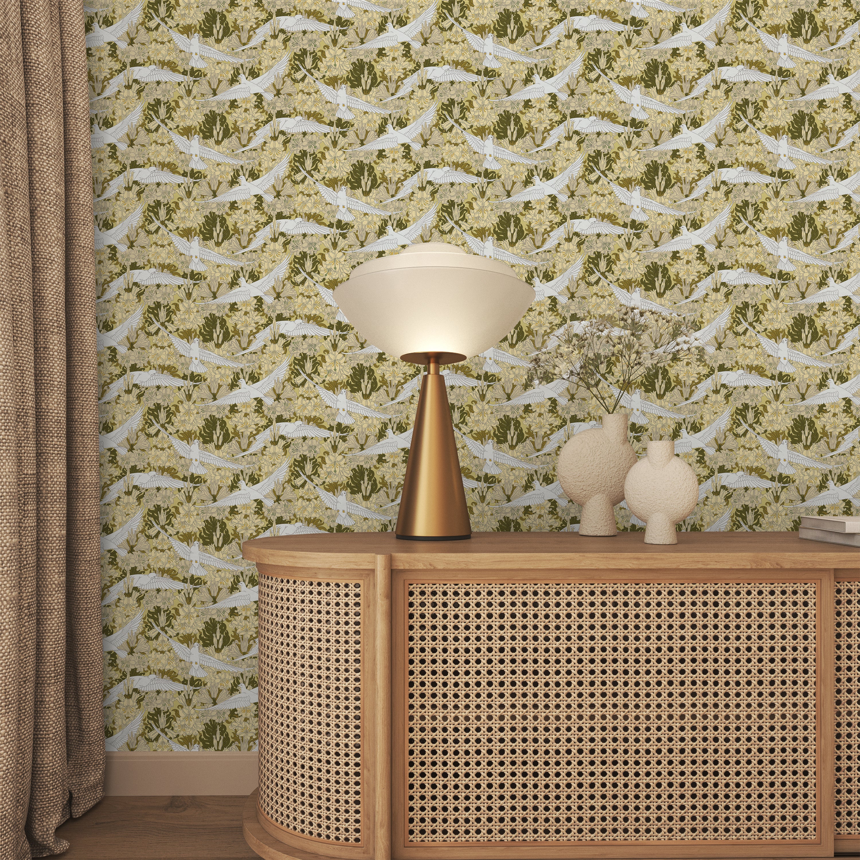 Maurice Pillard Verneuil x Dove and Lilies - Light Yellow | DeccoPrint