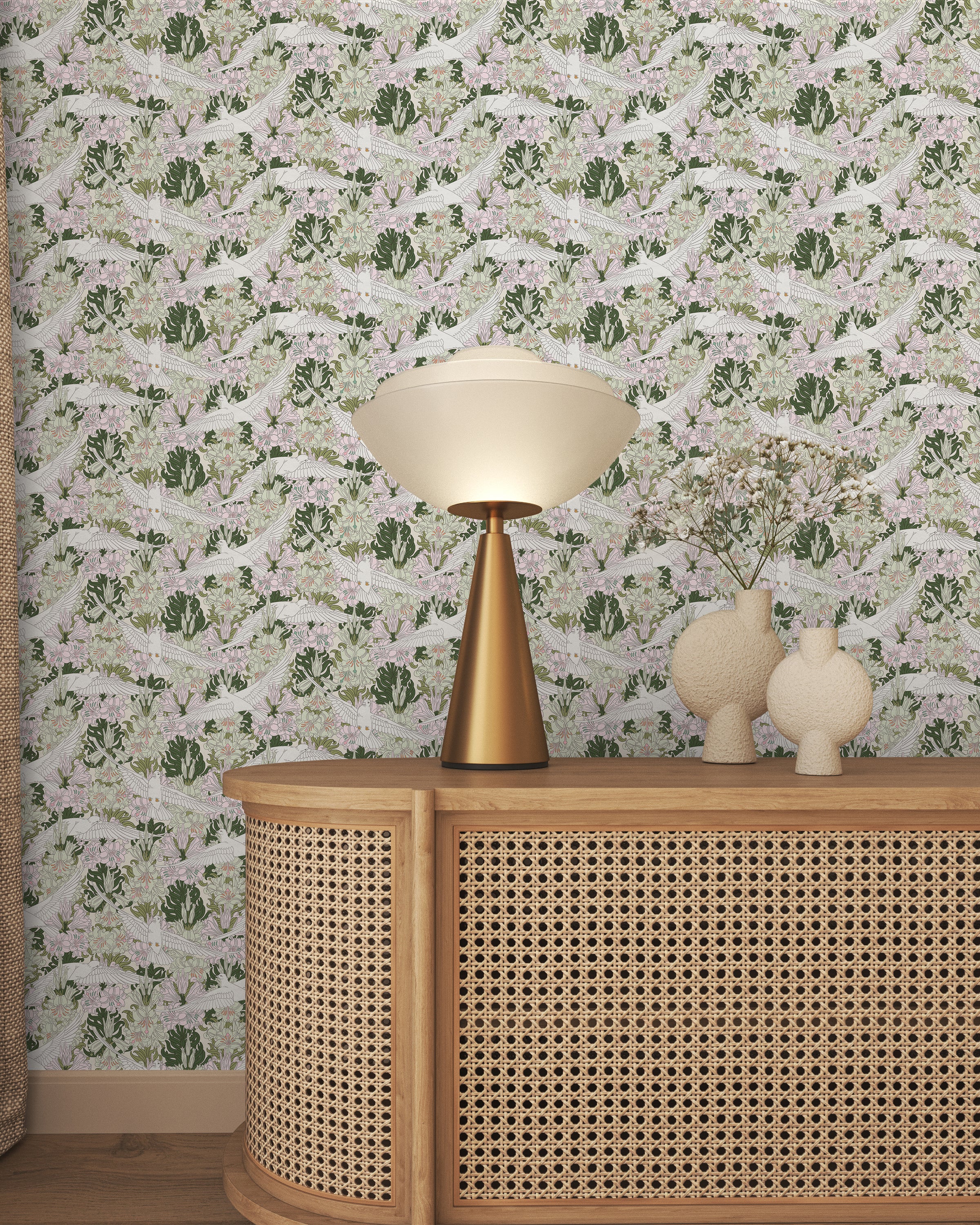 Maurice Pillard Verneuil x Dove and Lilies - Soft Pink | DeccoPrint