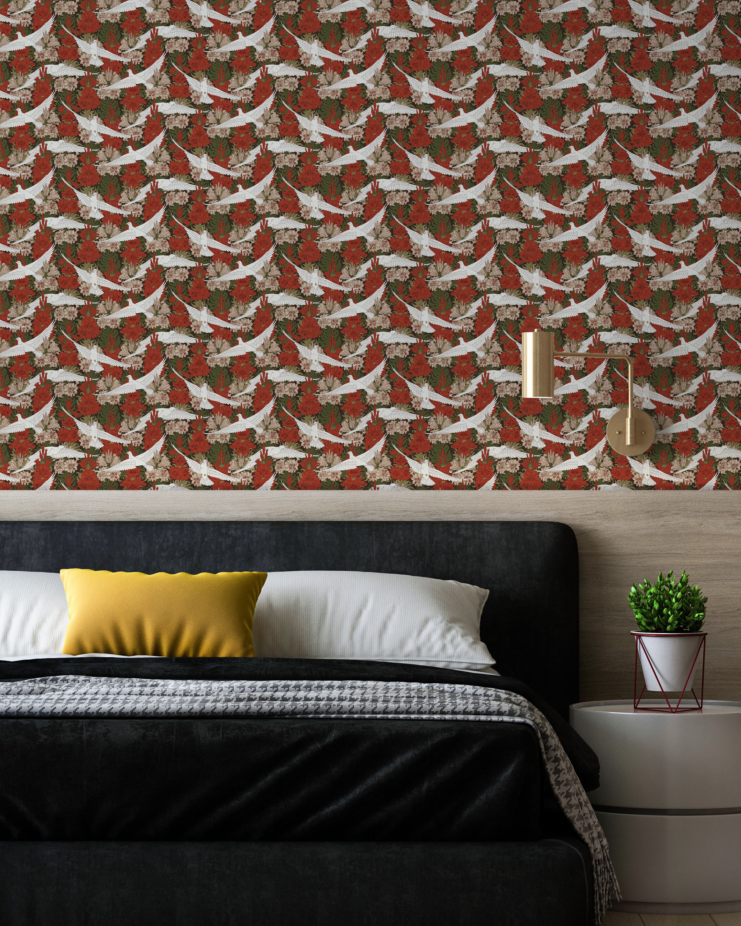 Maurice Pillard Verneuil x Dove and Lilies - Rustic Red | DeccoPrint