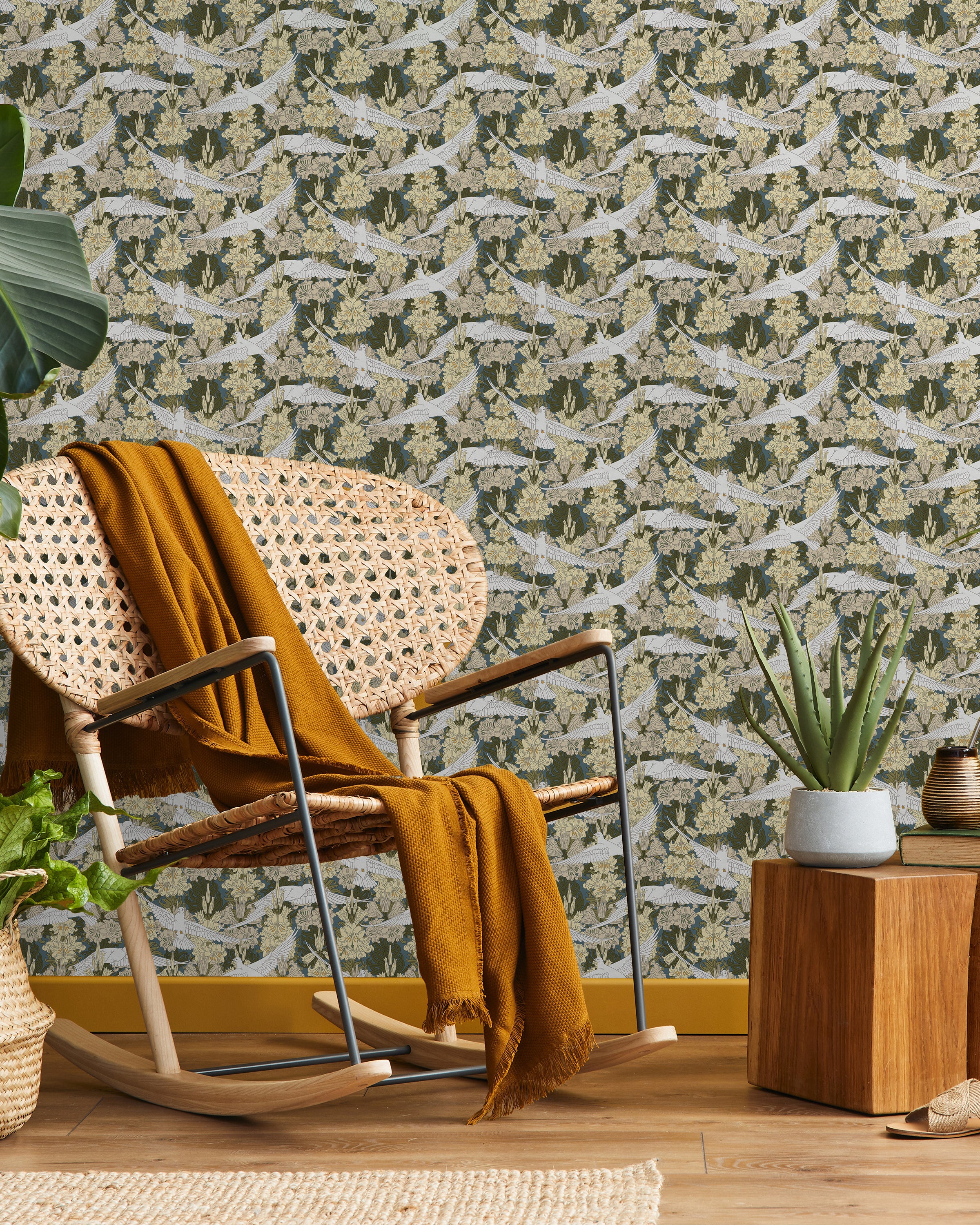 Maurice Pillard Verneuil x Dove and Lilies - Dusty Blue | DeccoPrint