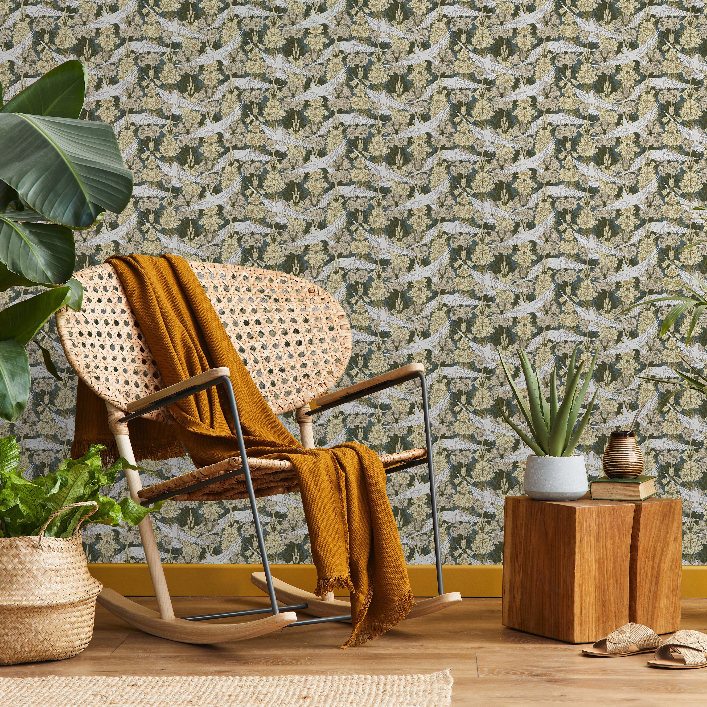 Maurice Pillard Verneuil x Dove and Lilies - Dusty Blue | DeccoPrint