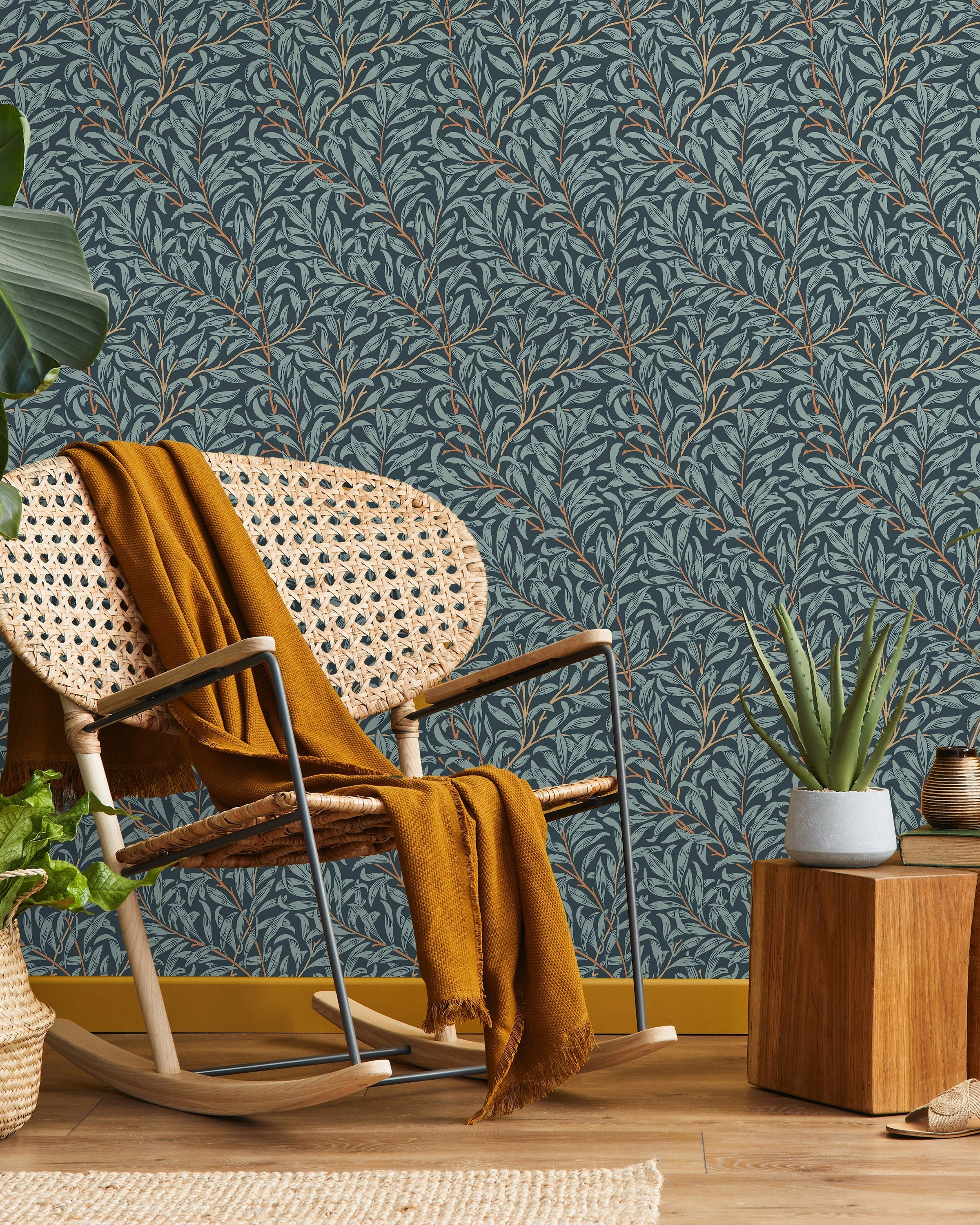 William Morris X Willow Bough Peel and Stick Wallpaper, Removable Wallpaper, Traditional Wallpaper - Twilight | DeccoPrint