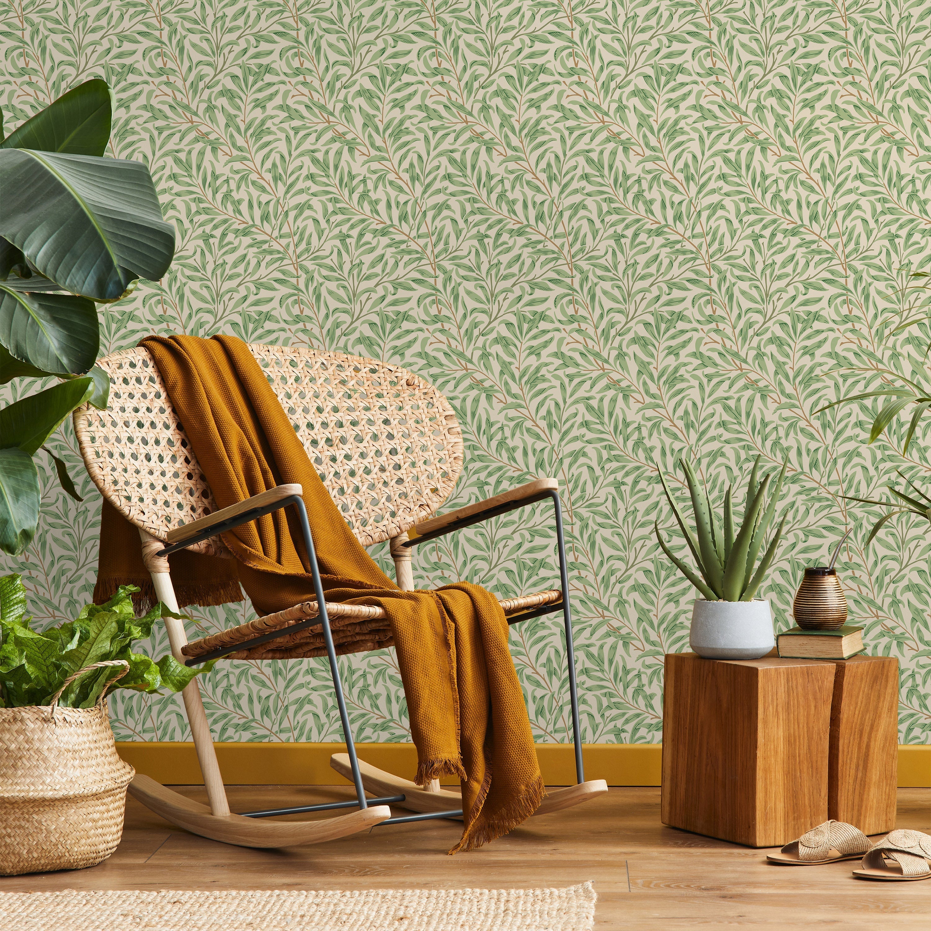 William Morris X Willow Bough Peel and Stick Wallpaper, Removable Wallpaper, Traditional Wallpaper - Elegant Green | DeccoPrint