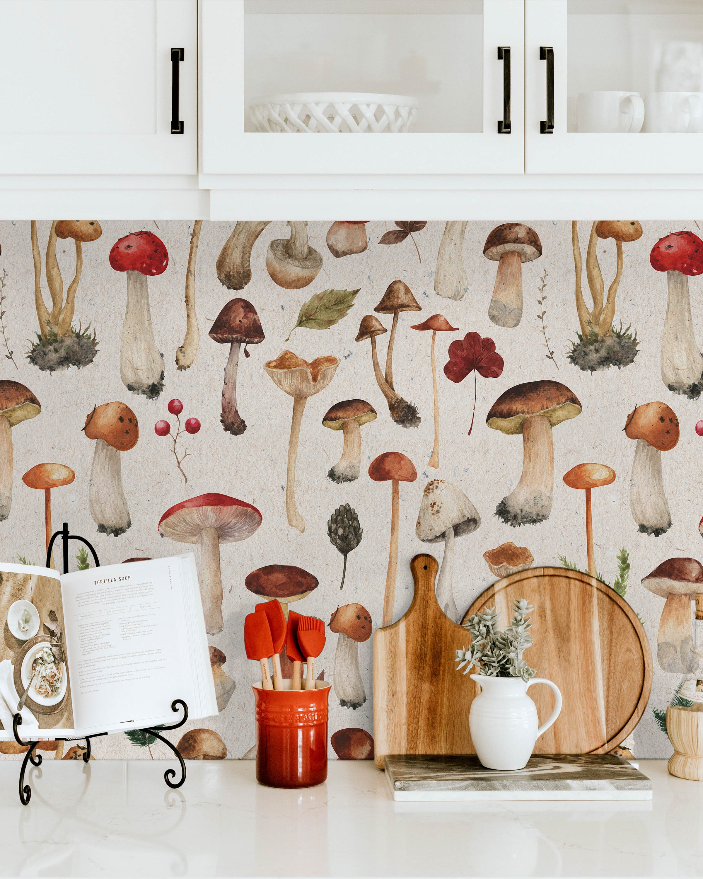 Mighty Mushrooms Peel and Stick Wallpaper, Removable Wallpaper, Traditional Wallpaper | DeccoPrint