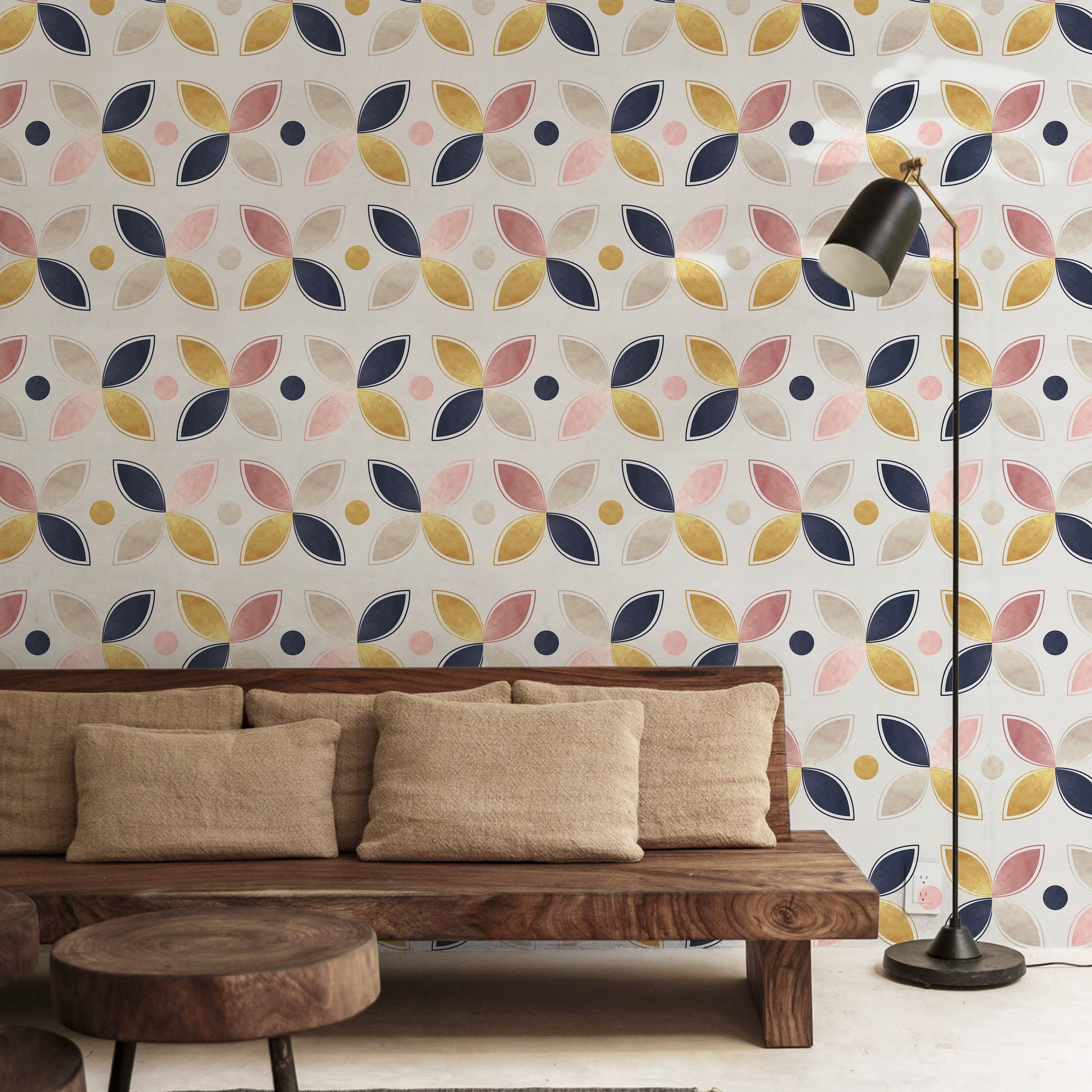 Four Leaves Peel and Stick Wallpaper, Removable Wallpaper, Traditional Wallpaper | DeccoPrint