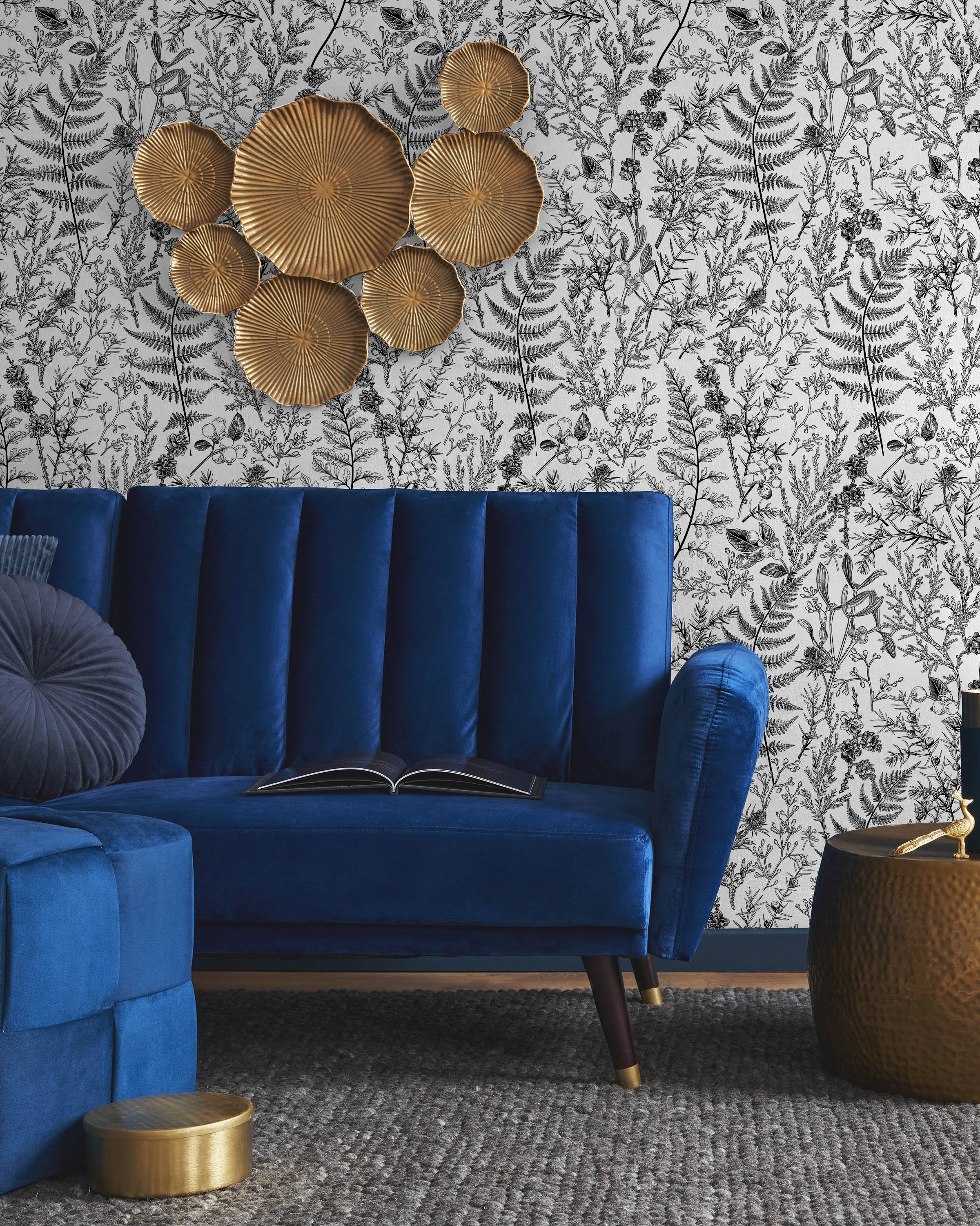 Forest Dream Peel and Stick Wallpaper, Removable Wallpaper, Traditional Wallpaper - Black and White | DeccoPrint