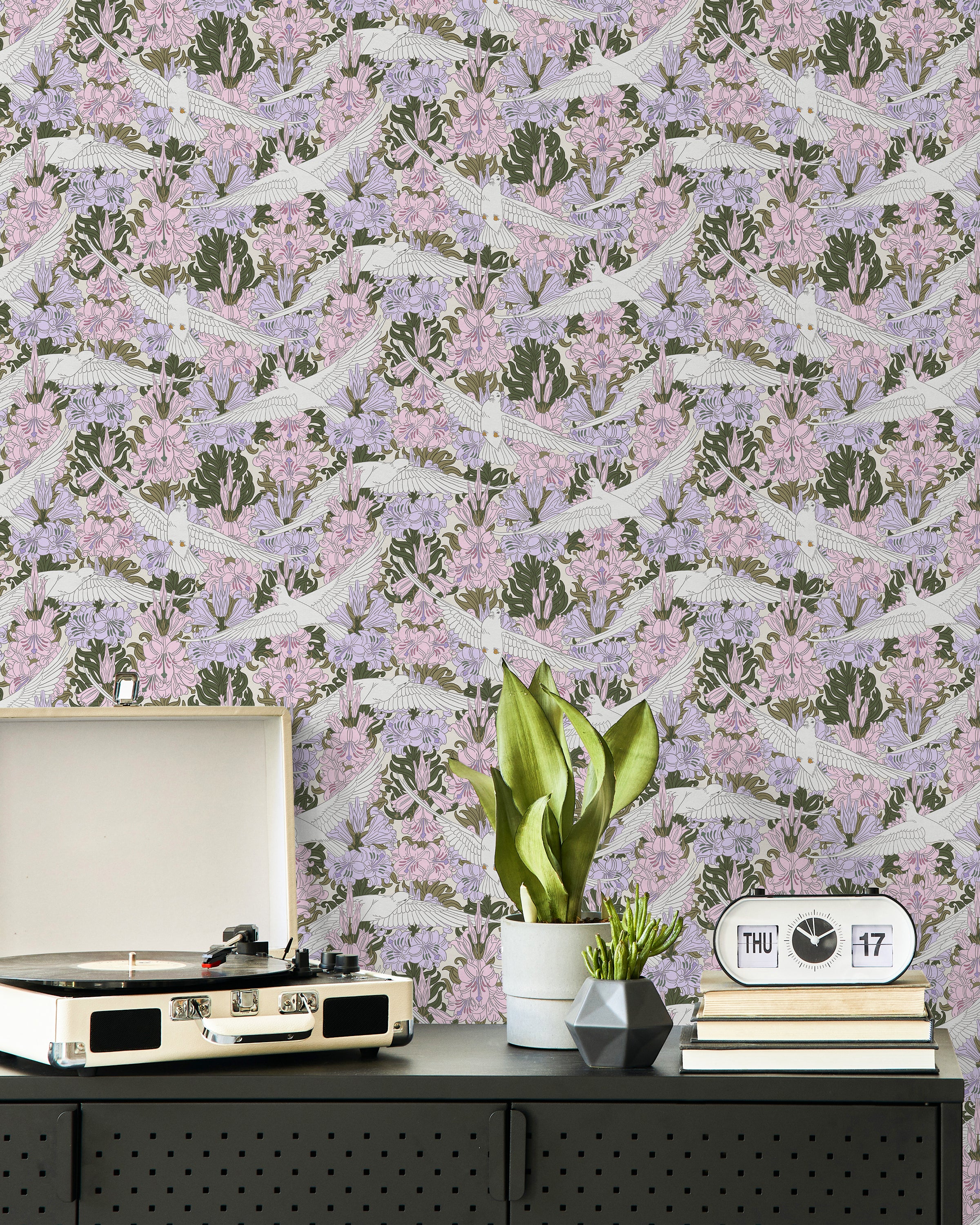 Maurice Pillard Verneuil x Dove and Lilies - Lilac Pink | DeccoPrint