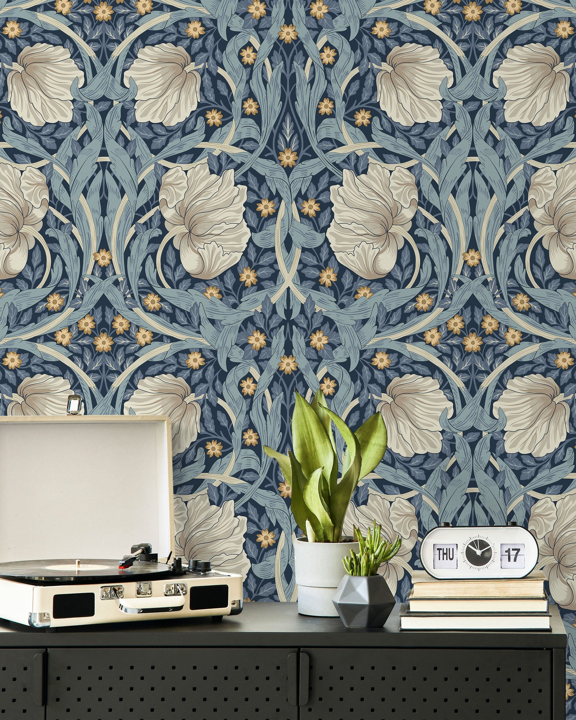 William Morris X Pimpernel Peel and Stick Wallpaper, Removable Wallpaper, Traditional Wallpaper - Blue | DeccoPrint