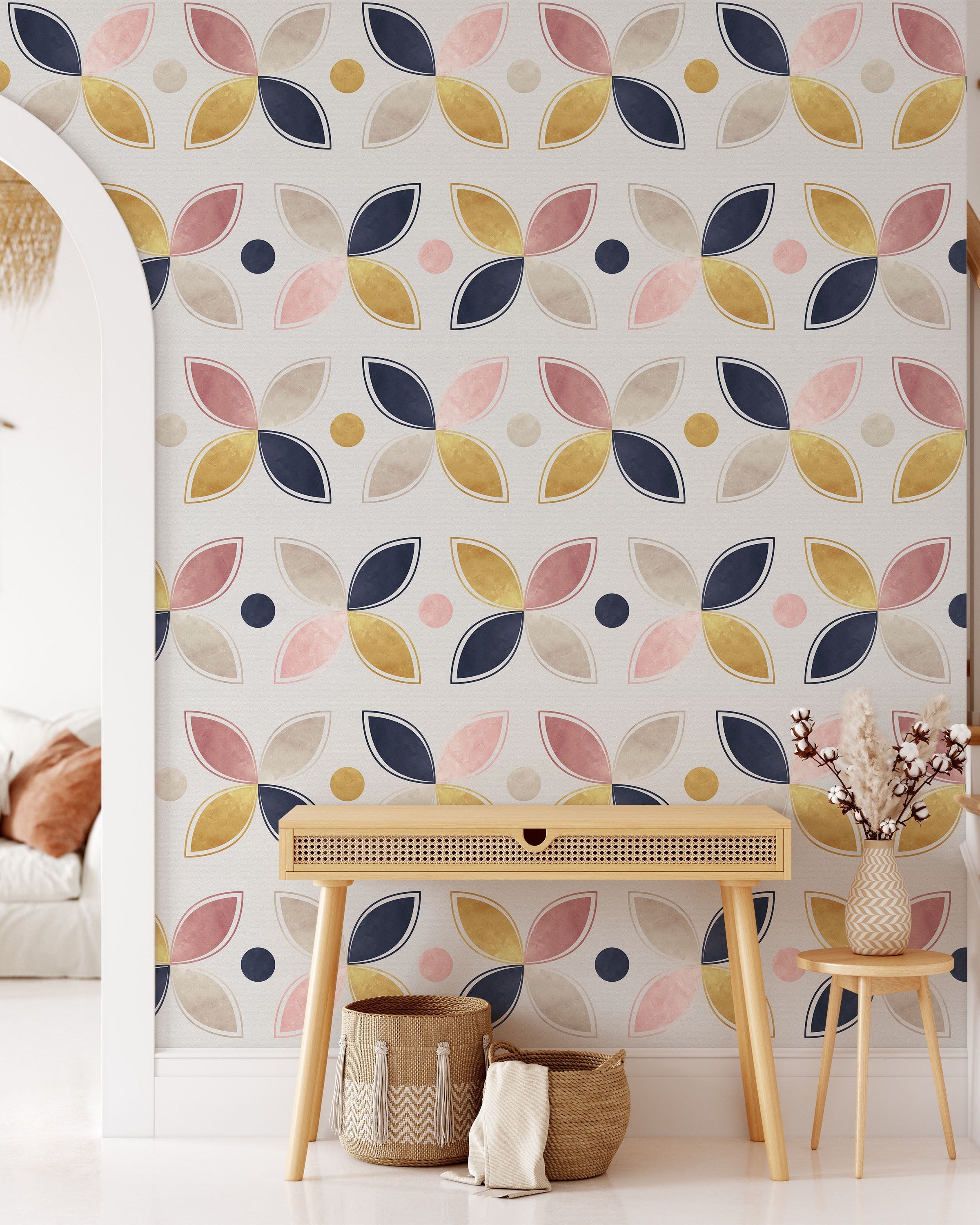 Four Leaves Peel and Stick Wallpaper, Removable Wallpaper, Traditional Wallpaper | DeccoPrint
