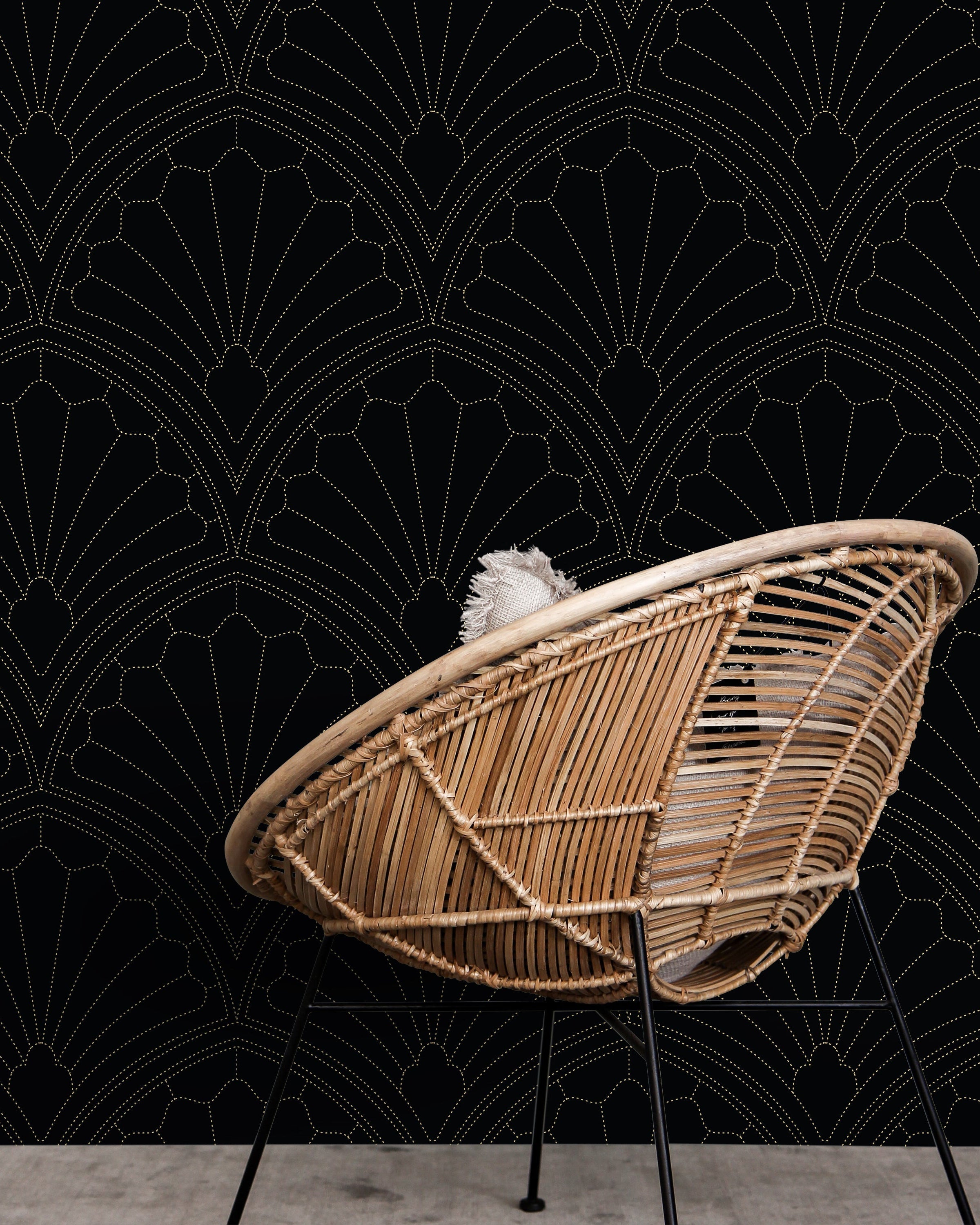 Monochrome Harmony Peel and Stick Wallpaper, Removable Wallpaper, Traditional Wallpaper - Black | DeccoPrint