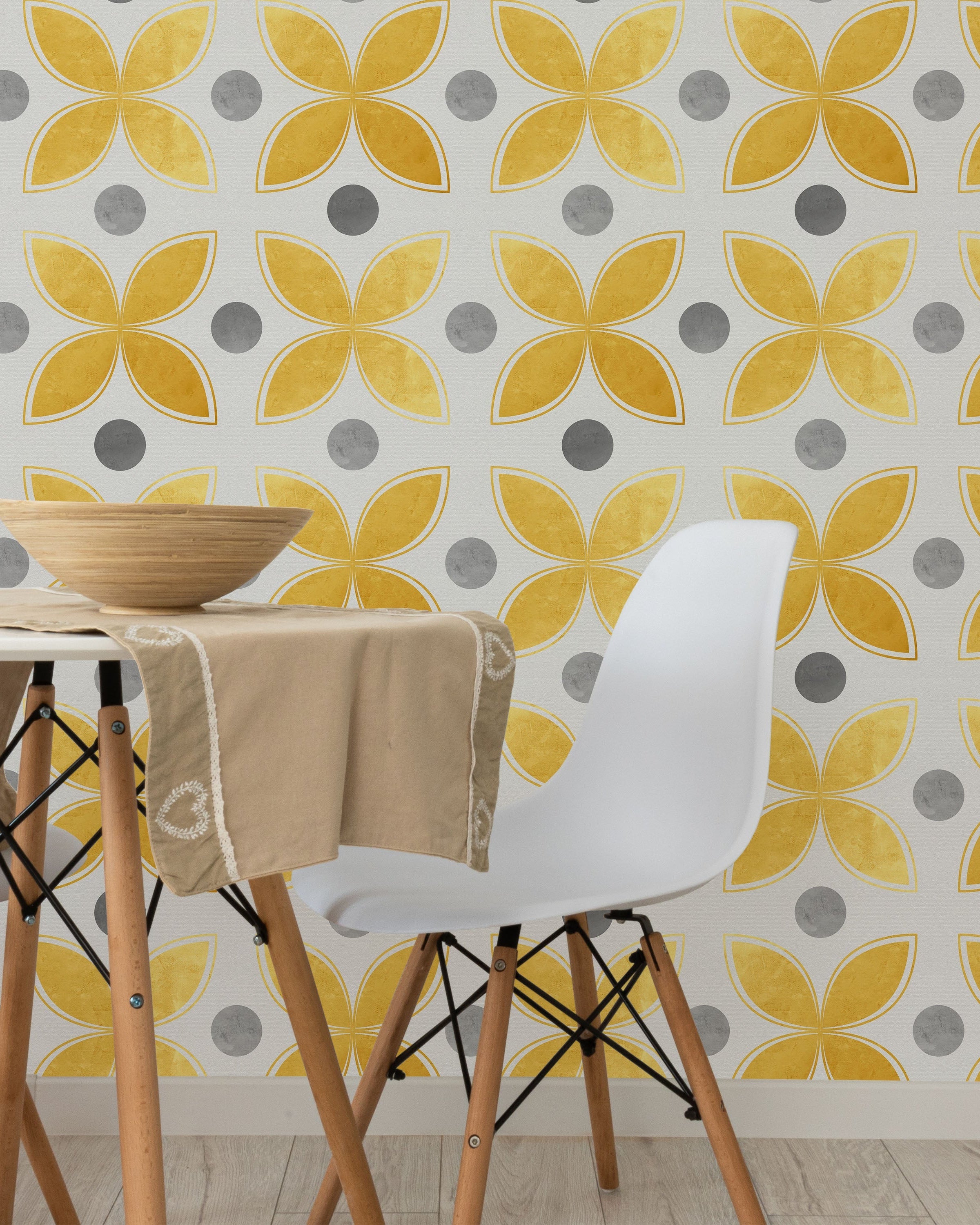 Dots and Shapes Peel and Stick Wallpaper, Removable Wallpaper, Traditional Wallpaper | DeccoPrint