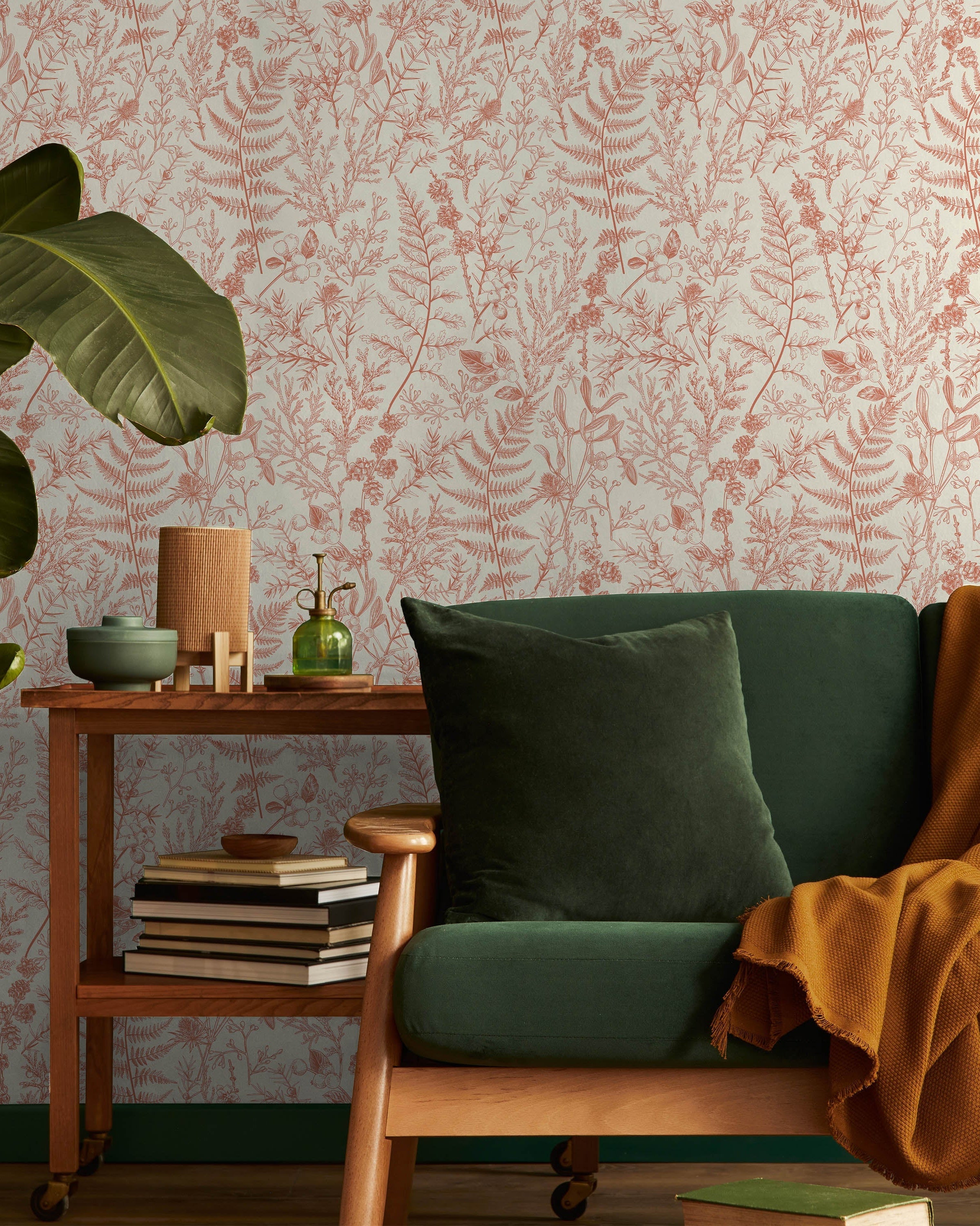 Forest Dream Peel and Stick Wallpaper, Removable Wallpaper, Traditional Wallpaper - Burnt Orange | DeccoPrint