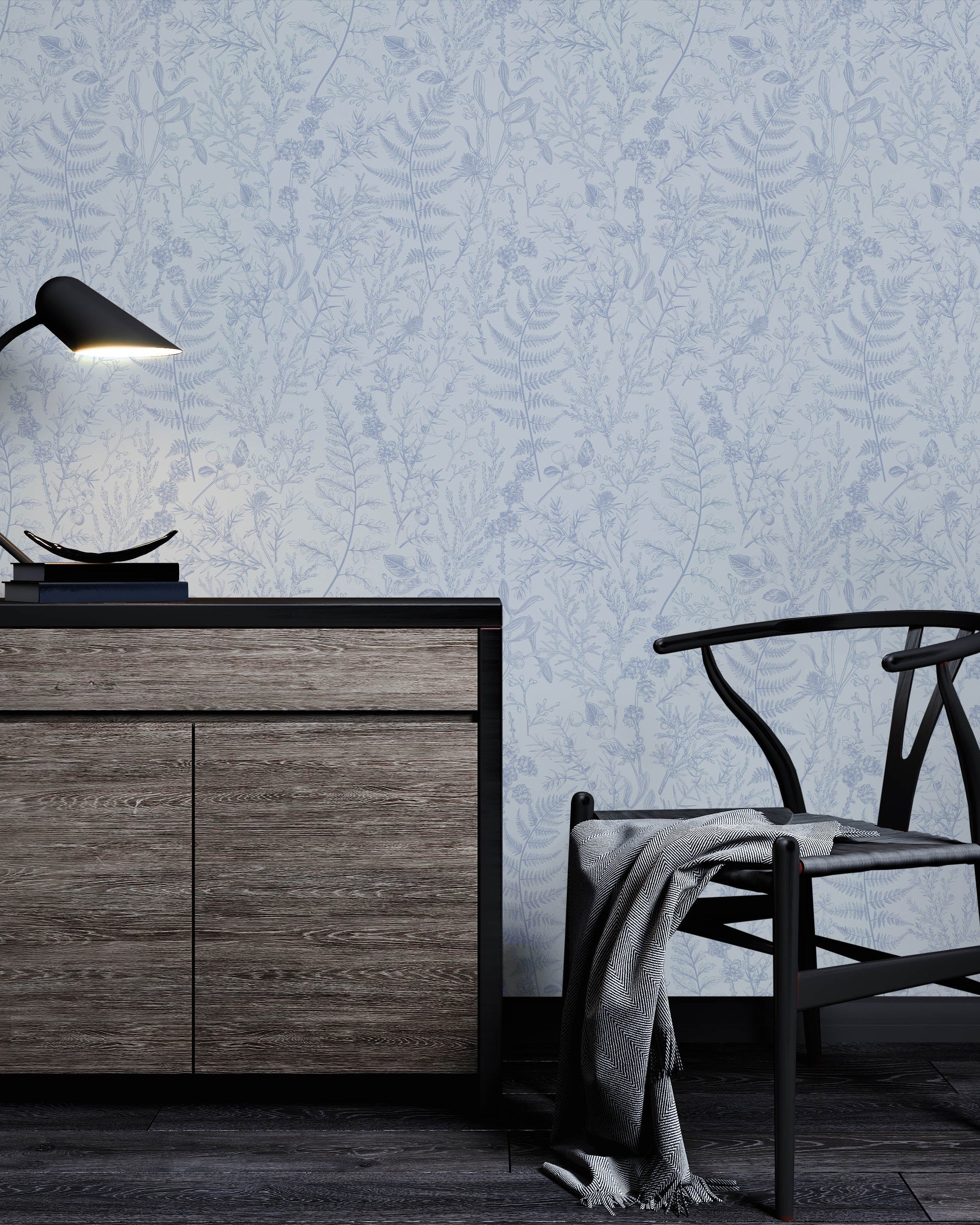 Forest Dream Peel and Stick Wallpaper, Removable Wallpaper, Traditional Wallpaper - Lavender Blue | DeccoPrint