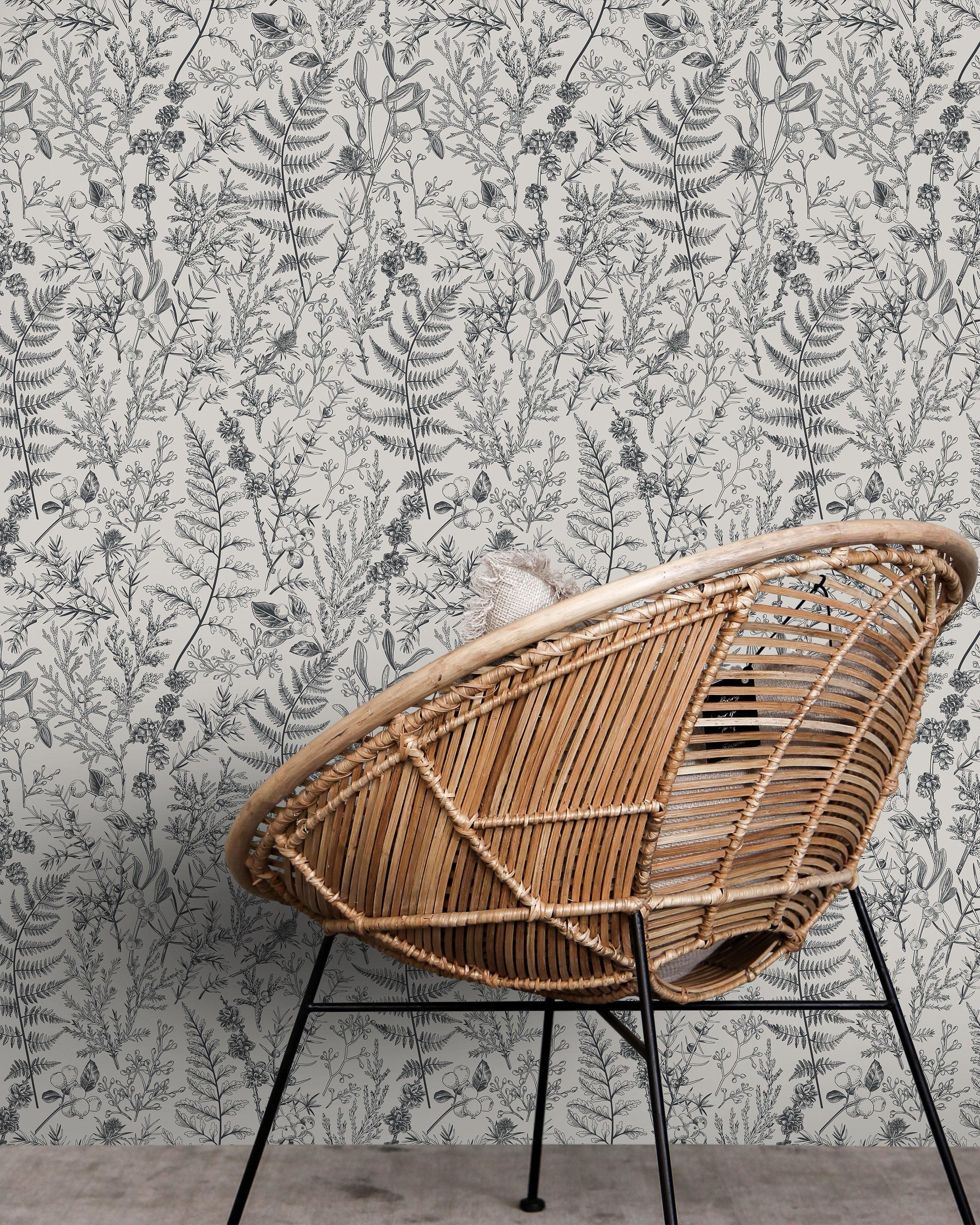 Forest Dream Peel and Stick Wallpaper, Removable Wallpaper, Traditional Wallpaper - Powder Gray | DeccoPrint