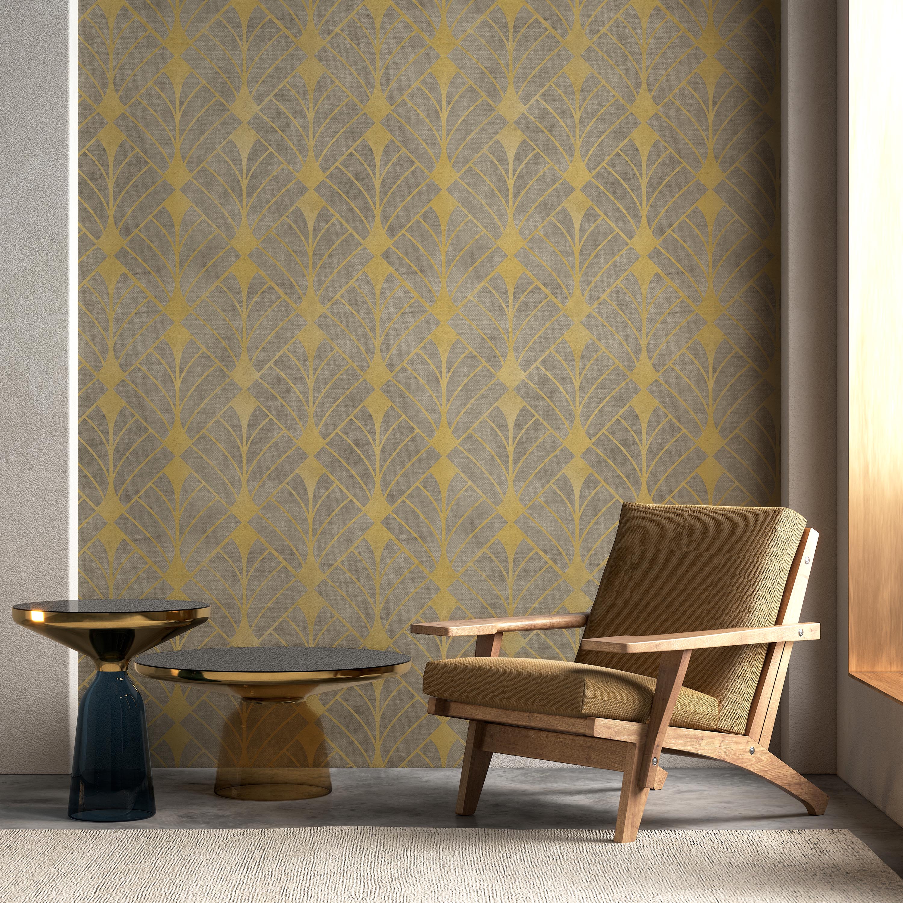 Luxe Deco Peel and Stick Wallpaper, Removable Wallpaper, Traditional Wallpaper - Gold | DeccoPrint
