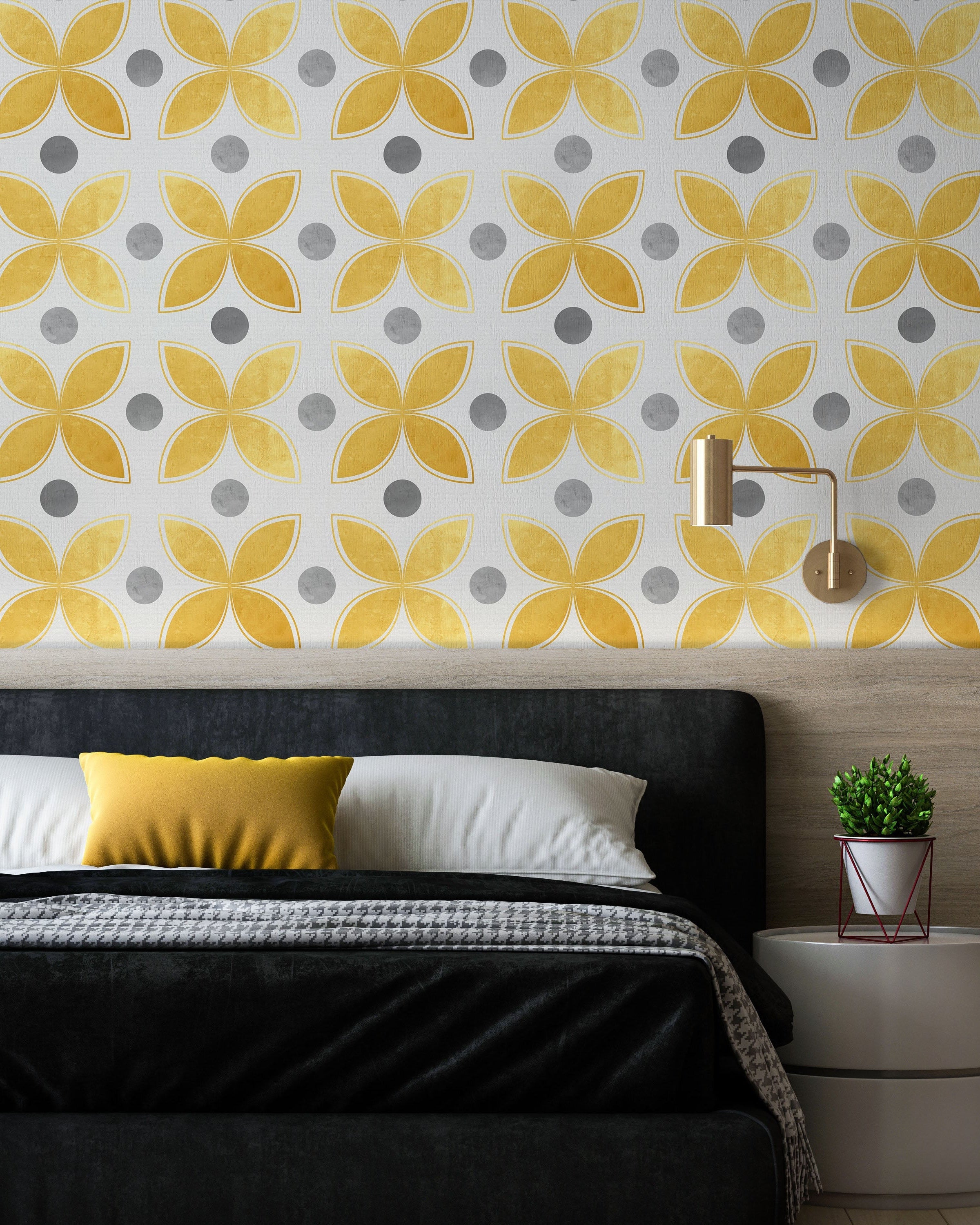 Dots and Shapes Peel and Stick Wallpaper, Removable Wallpaper, Traditional Wallpaper | DeccoPrint