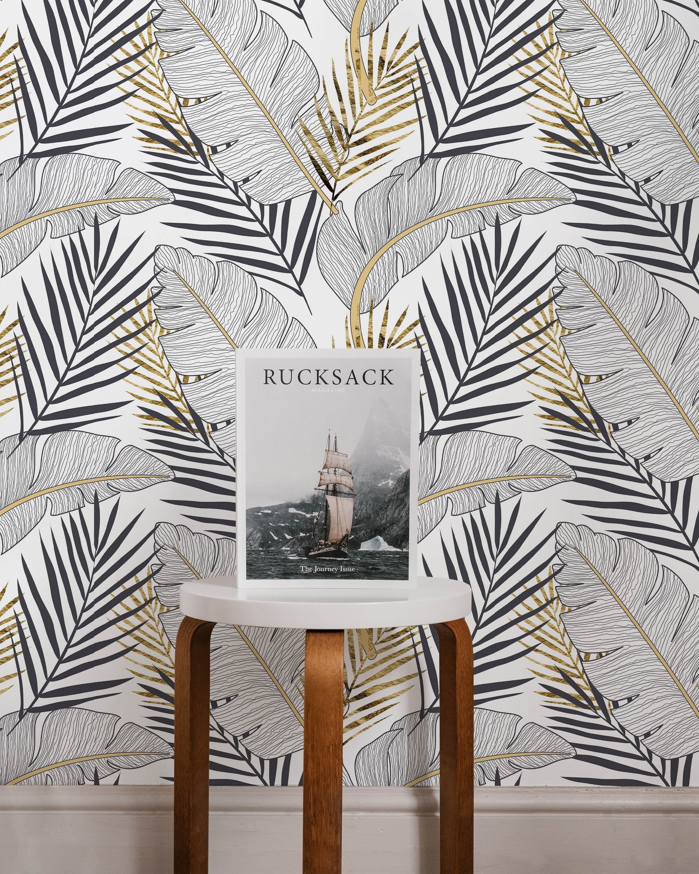 Golden Palm Peel and Stick Wallpaper, Removable Wallpaper, Traditional Wallpaper | DeccoPrint