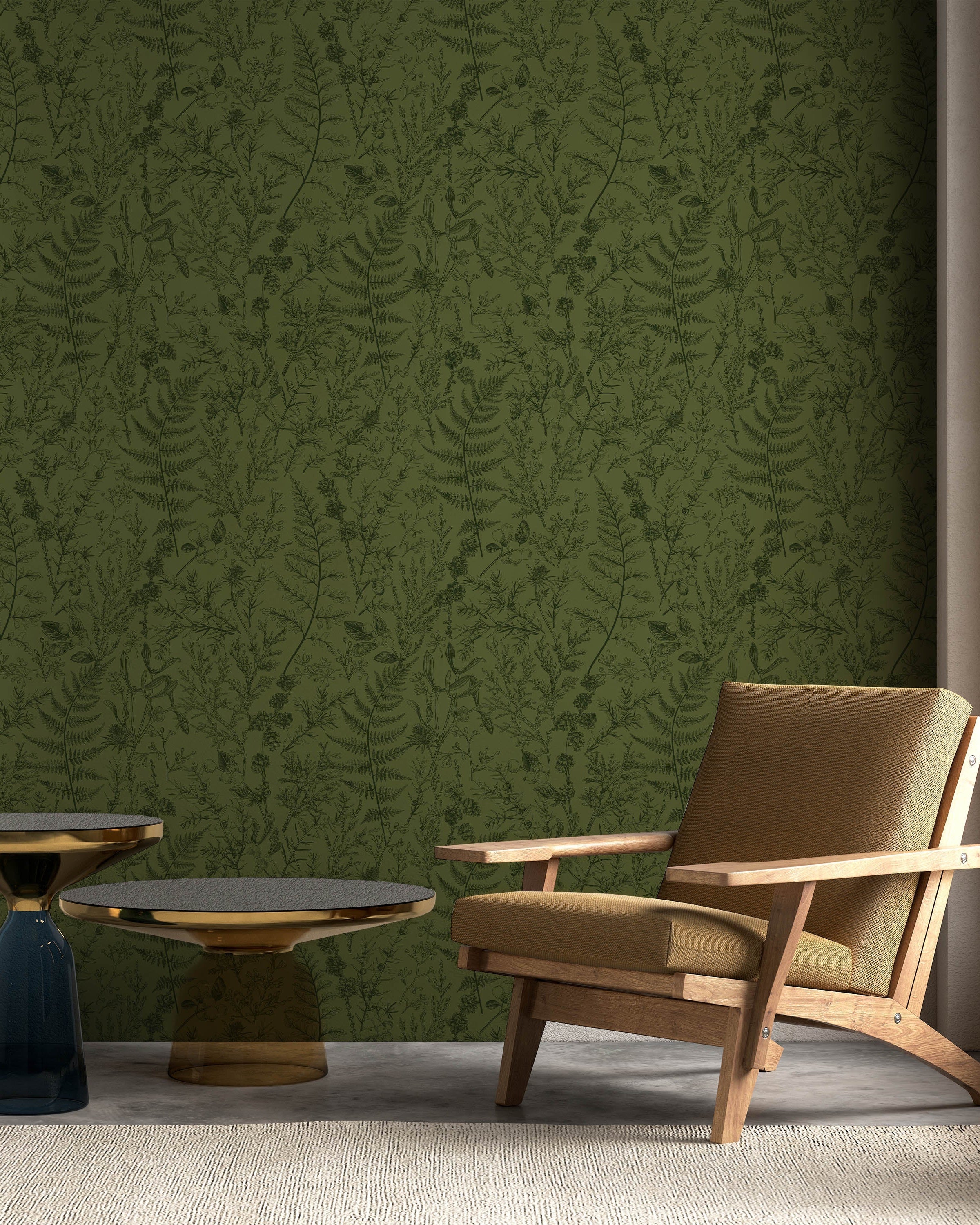 Forest Dream Peel and Stick Wallpaper, Removable Wallpaper, Traditional Wallpaper - Deep Green | DeccoPrint