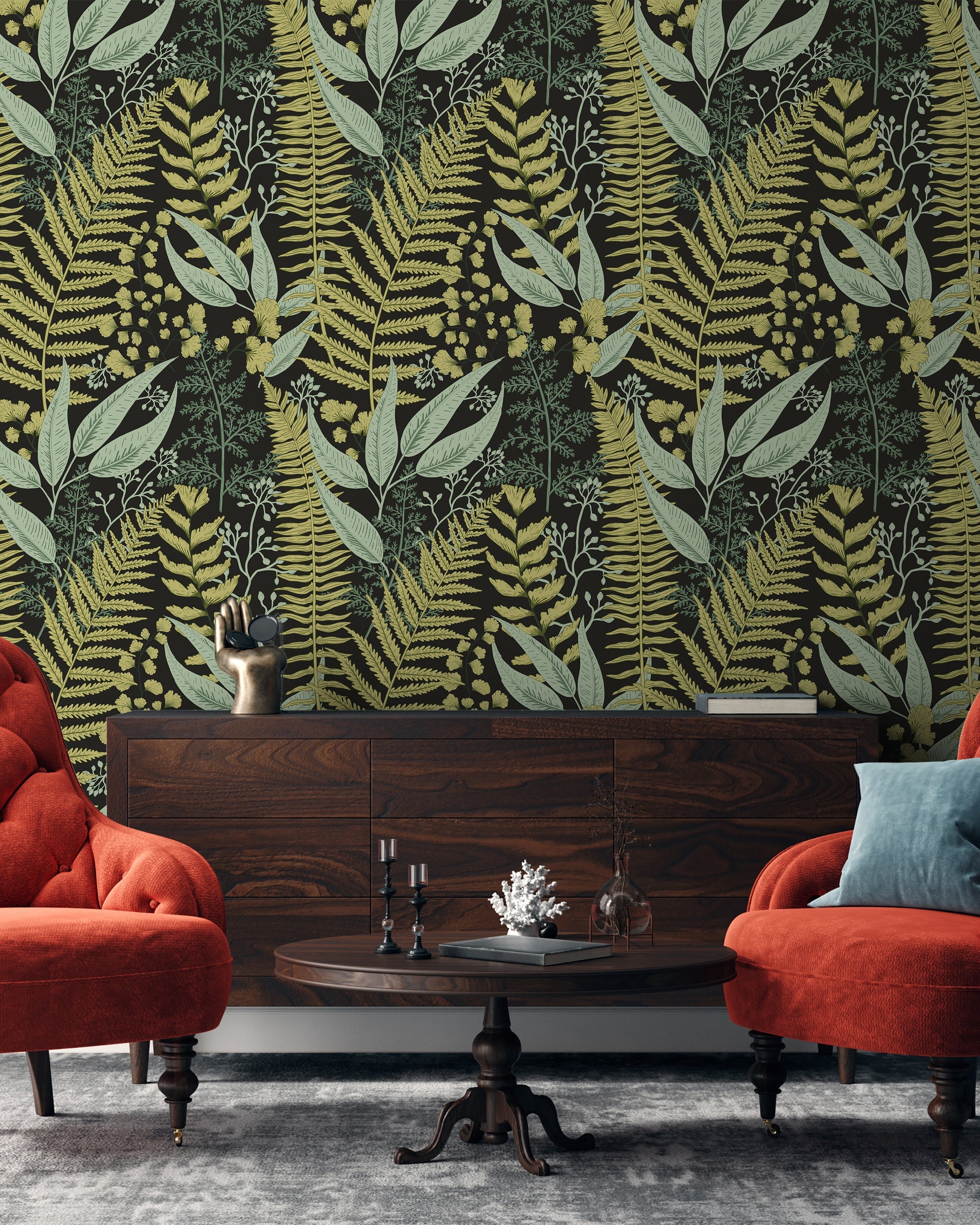 Fern Herbarium Peel and Stick Wallpaper, Removable Wallpaper, Traditional Wallpaper | DeccoPrint