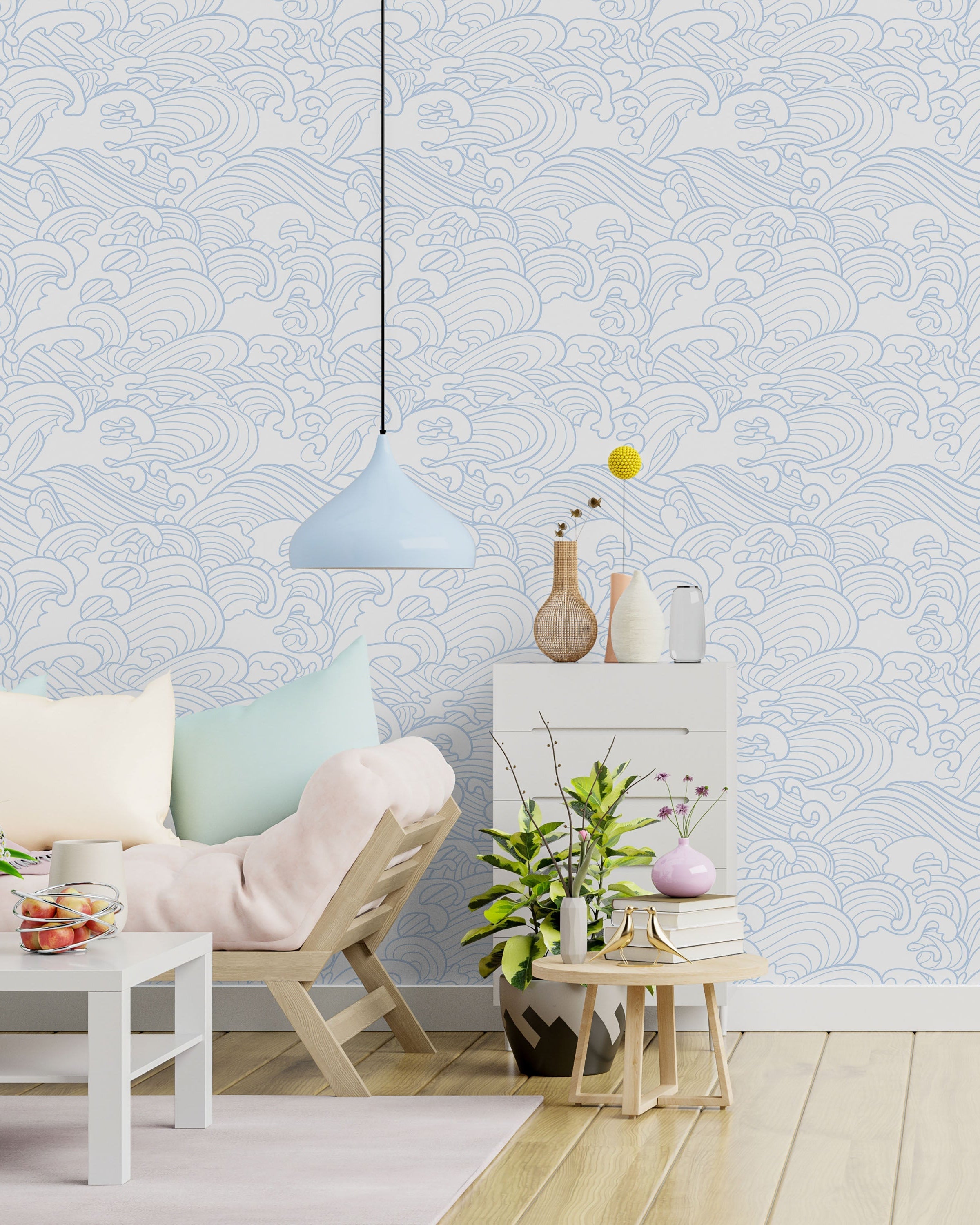 Ocean Waves Peel and Stick Wallpaper, Removable Wallpaper, Traditional Wallpaper | DeccoPrint