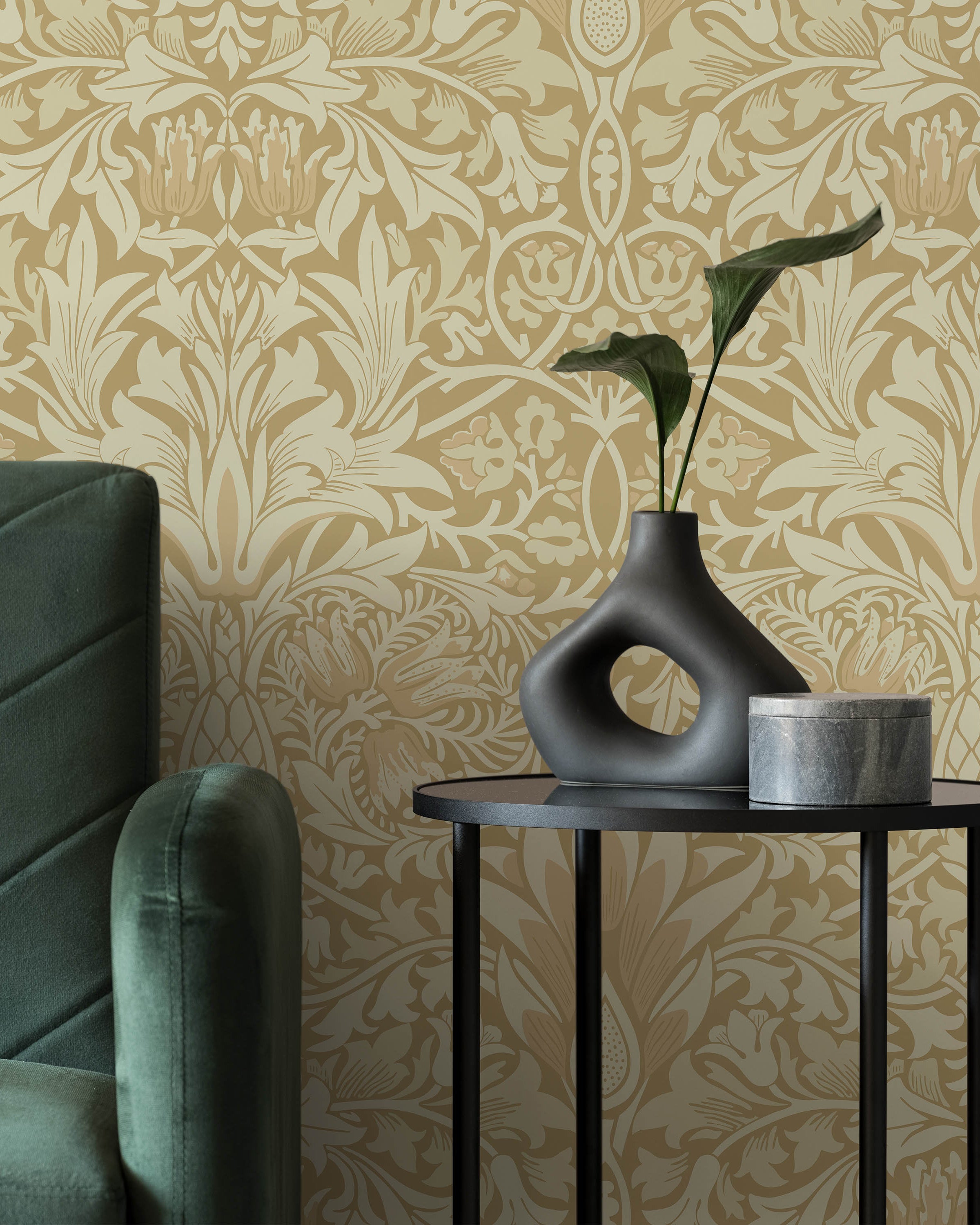 William Morris X Snakeshead Peel and Stick Wallpaper, Removable Wallpaper, Traditional Wallpaper - Yellow | DeccoPrint
