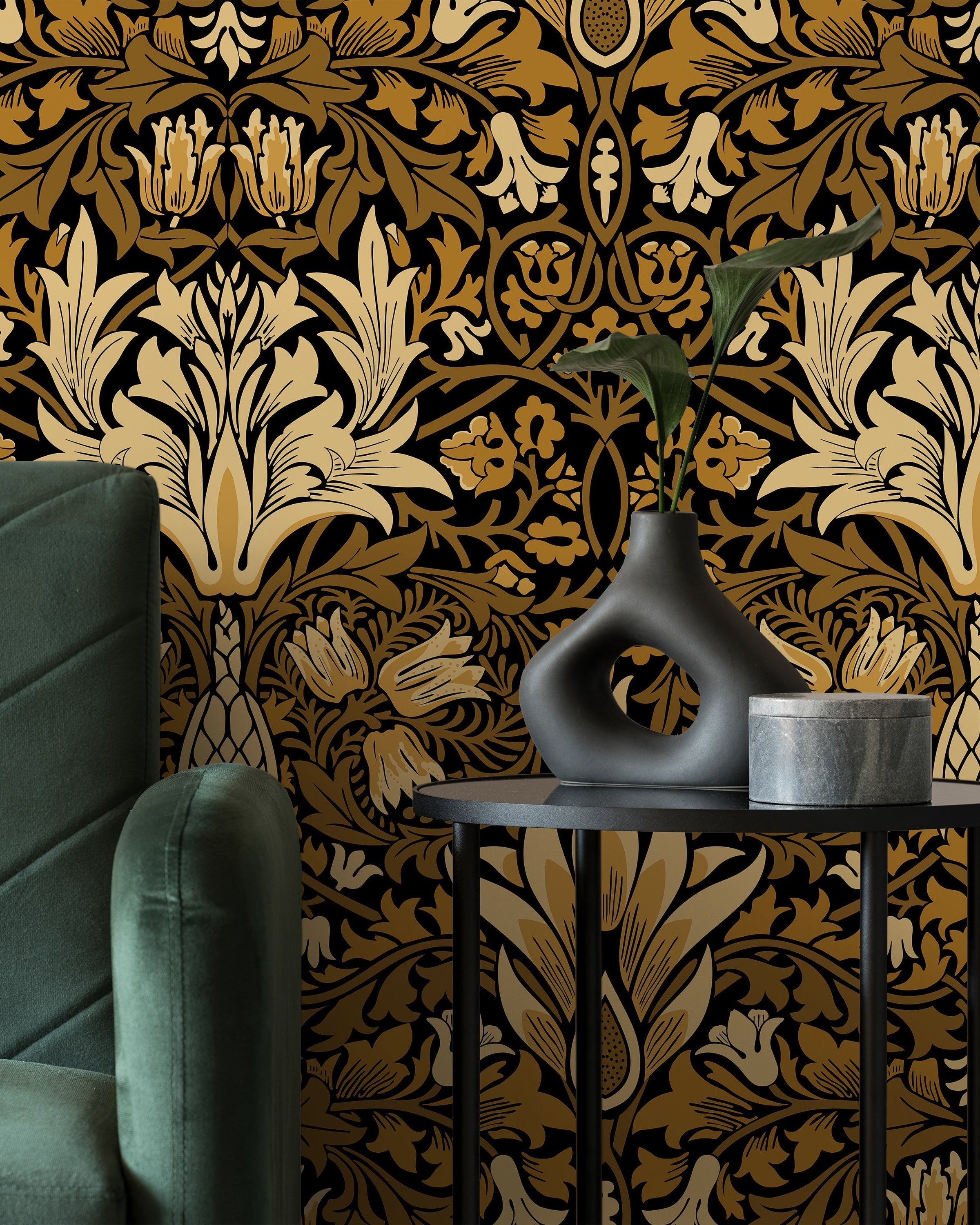 William Morris X Snakeshead Peel and Stick Wallpaper, Removable Wallpaper, Traditional Wallpaper - Gold | DeccoPrint