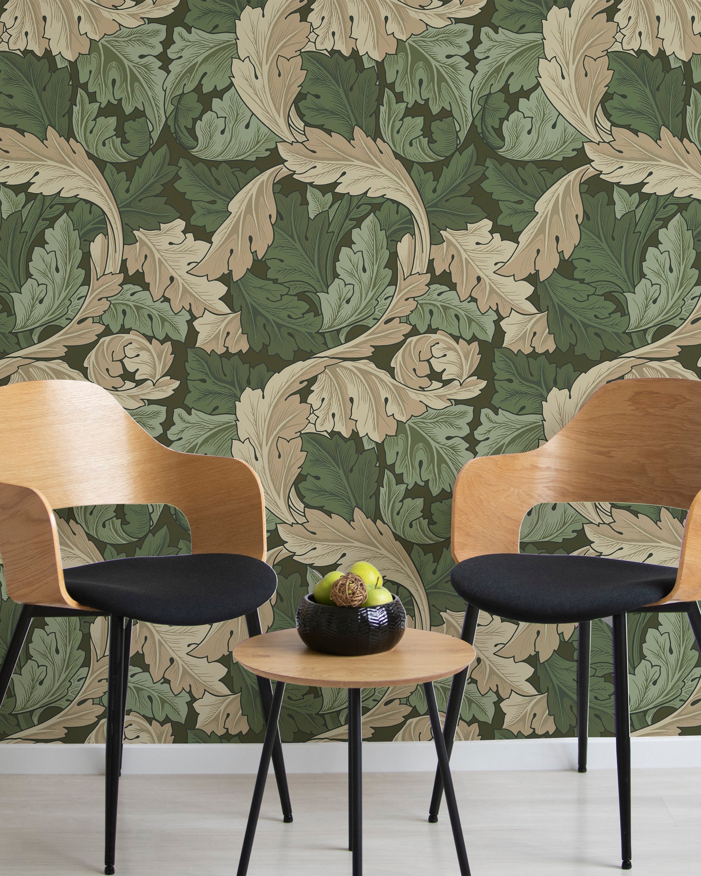 William Morris X Acanthus Peel and Stick Wallpaper, Removable Wallpaper, Traditional Wallpaper - Green | DeccoPrint