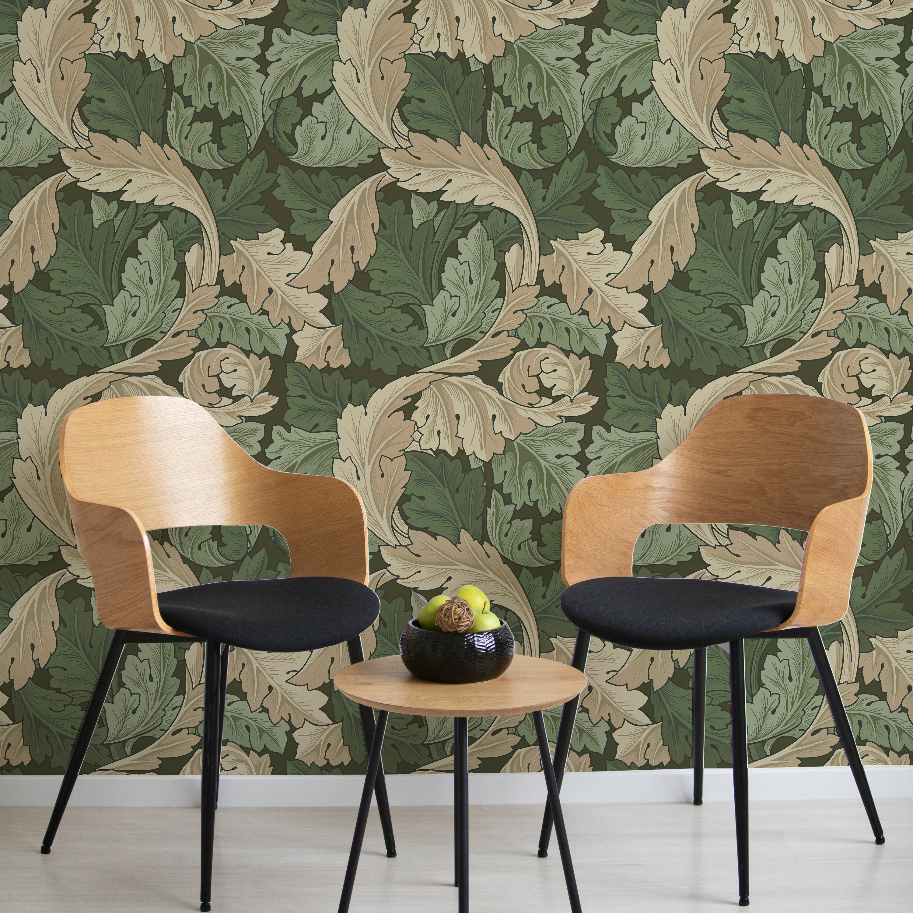 William Morris X Acanthus Peel and Stick Wallpaper, Removable Wallpaper, Traditional Wallpaper - Green | DeccoPrint