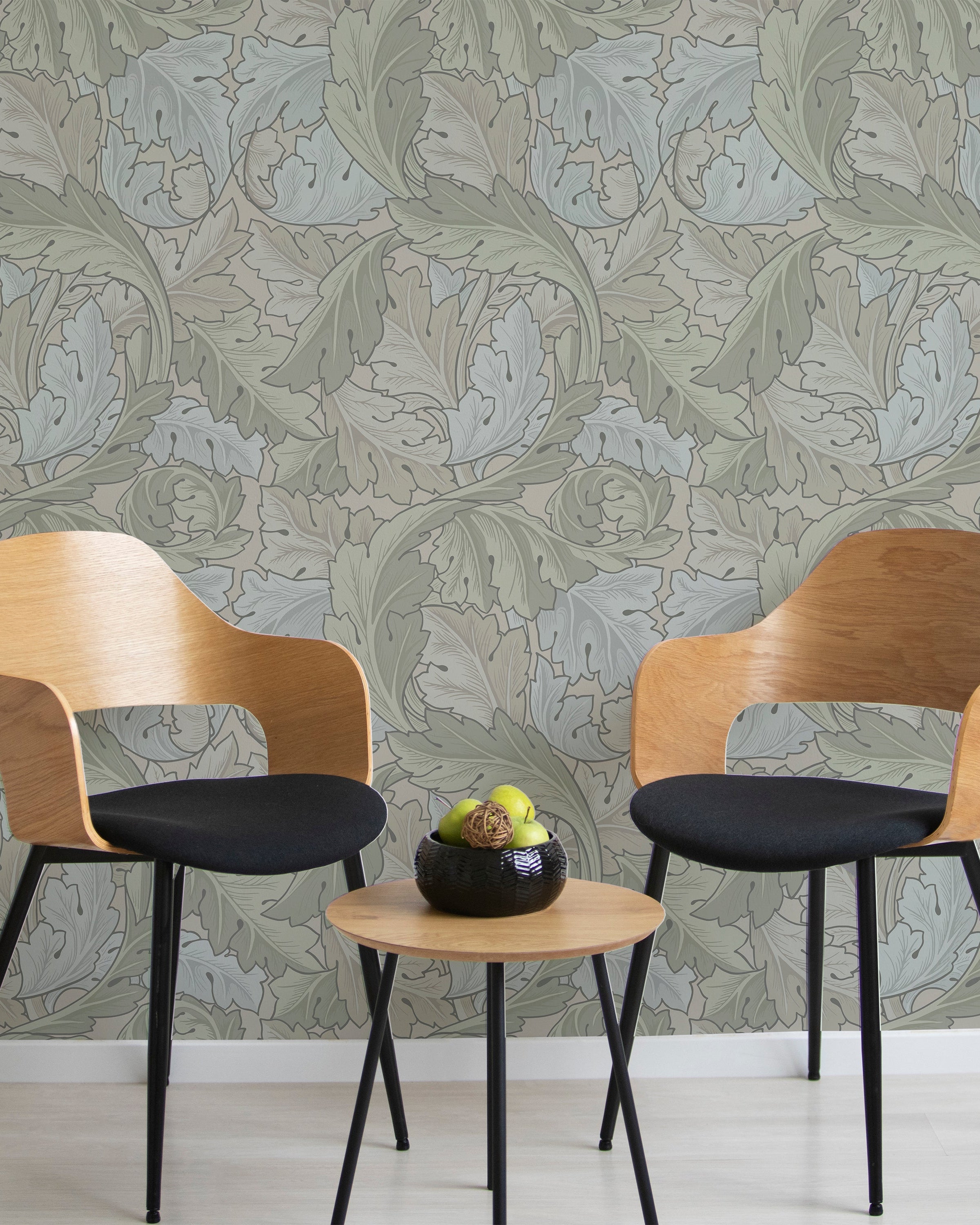 William Morris X Acanthus Peel and Stick Wallpaper, Removable Wallpaper, Traditional Wallpaper - Sage | DeccoPrint
