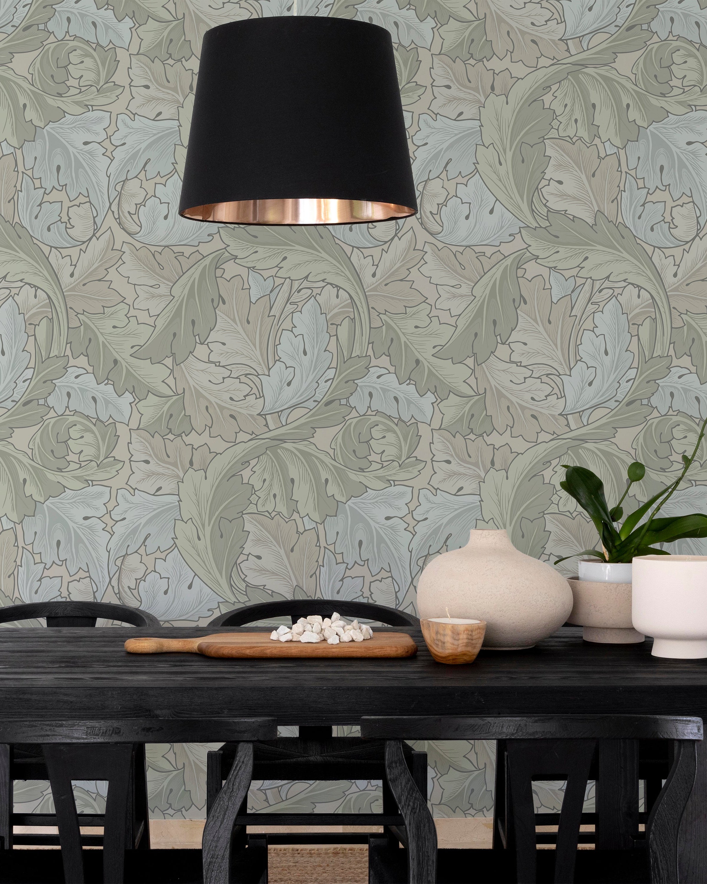 William Morris X Acanthus Peel and Stick Wallpaper, Removable Wallpaper, Traditional Wallpaper - Sage | DeccoPrint