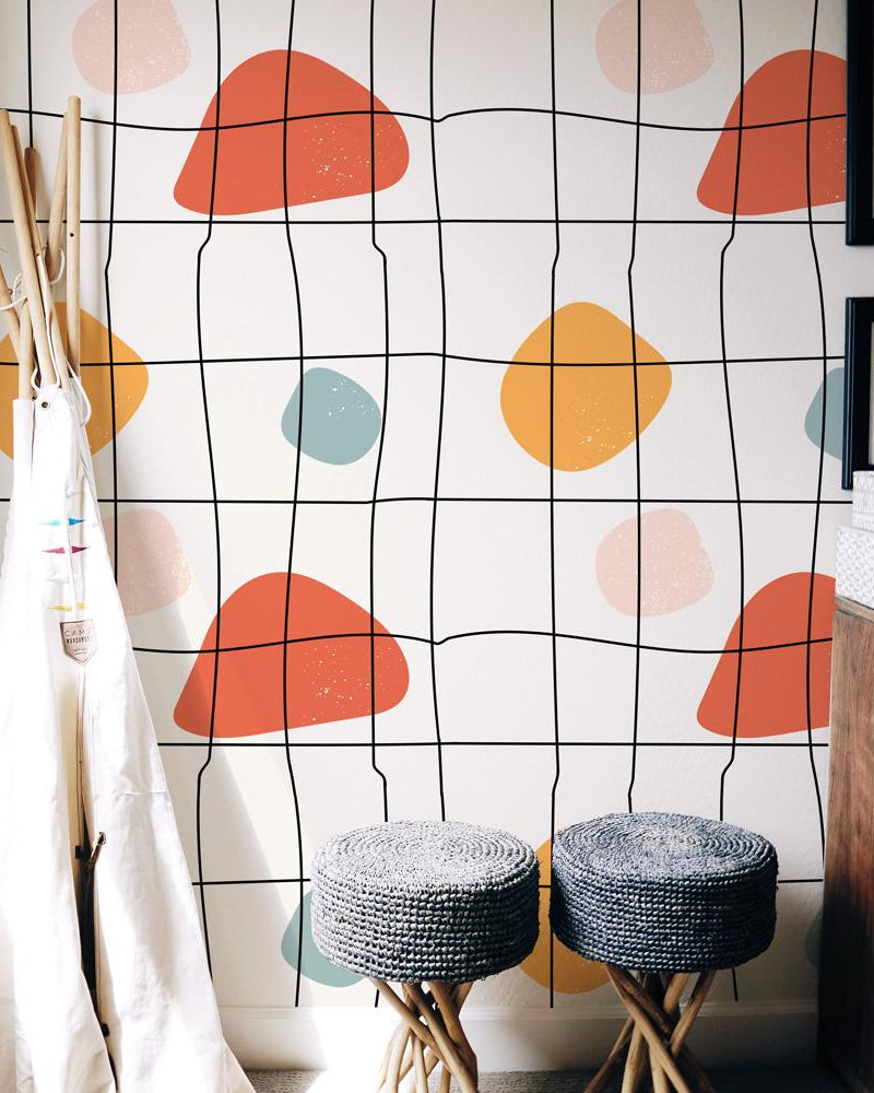 Abstract Geometry Peel and Stick Wallpaper, Removable Wallpaper, Traditional Wallpaper | DeccoPrint