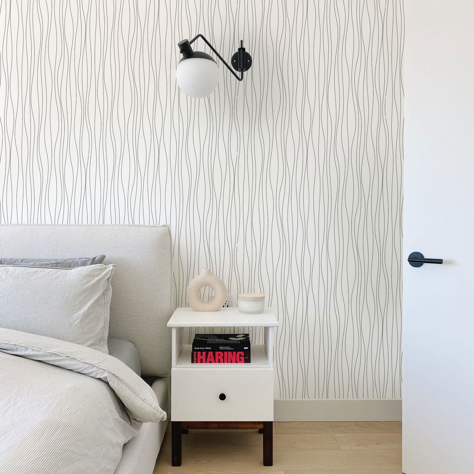 Abstract Waves Peel and Stick Wallpaper, Removable Wallpaper, Traditional Wallpaper | DeccoPrint