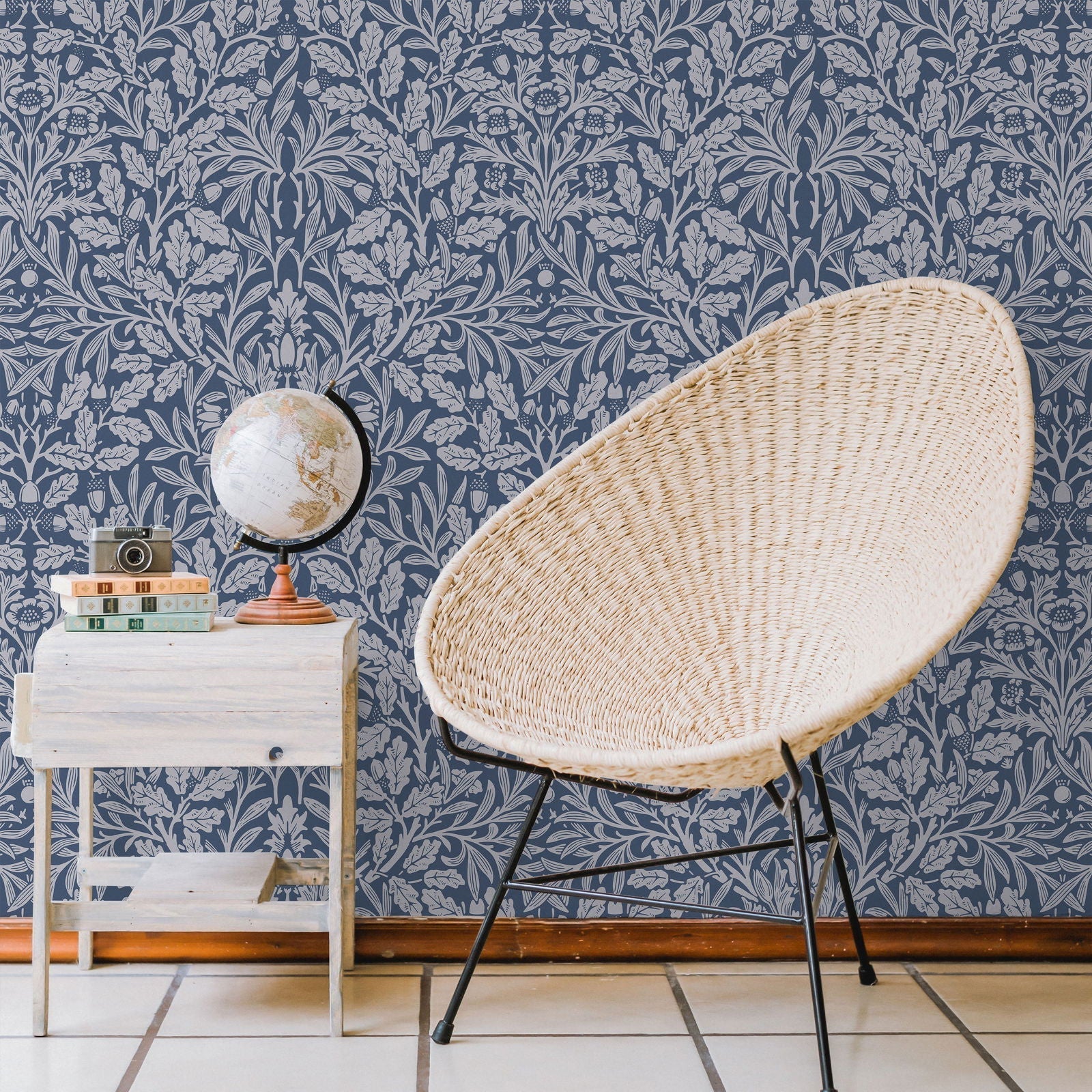 William Morris X Acorn Peel and Stick Wallpaper, Removable Wallpaper, Traditional Wallpaper - Blue | DeccoPrint