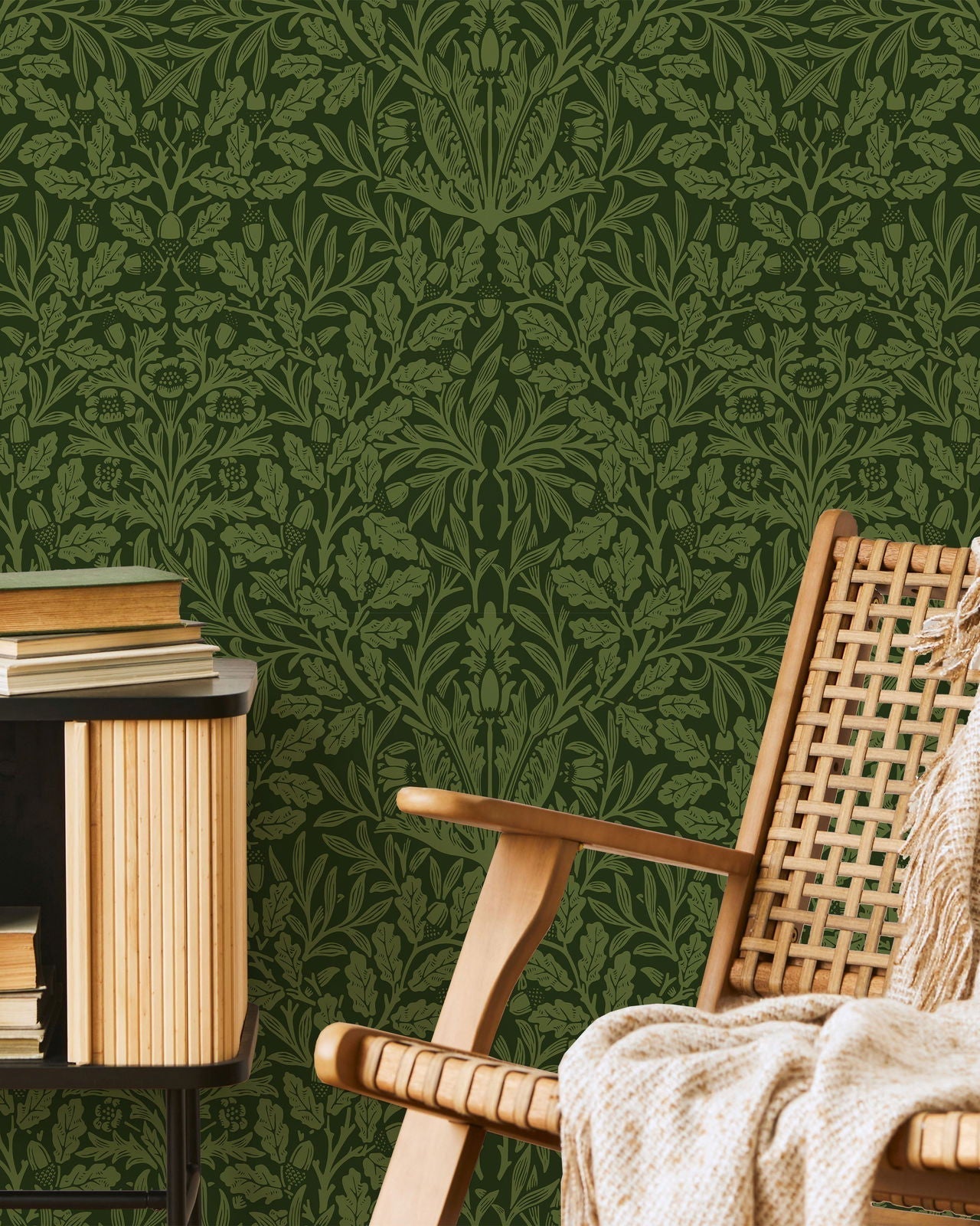 William Morris X Acorn Peel and Stick Wallpaper, Removable Wallpaper, Traditional Wallpaper - Green | DeccoPrint