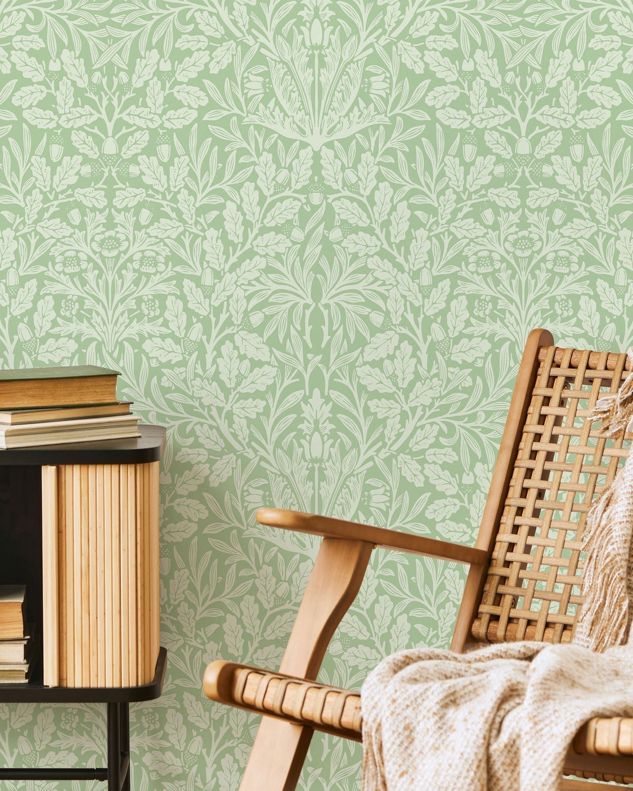 William Morris X Acorn Peel and Stick Wallpaper, Removable Wallpaper, Traditional Wallpaper - Sage | DeccoPrint