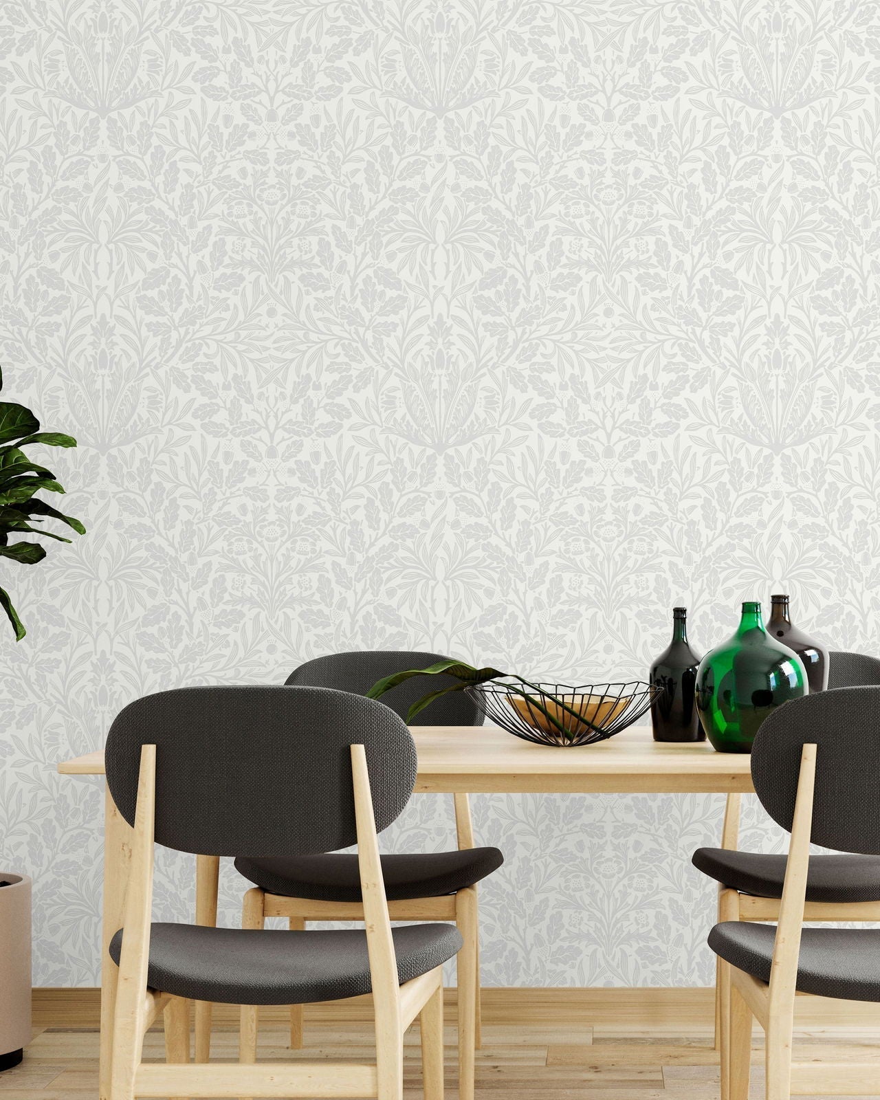 William Morris X Acorn Peel and Stick Wallpaper, Removable Wallpaper, Traditional Wallpaper - White | DeccoPrint