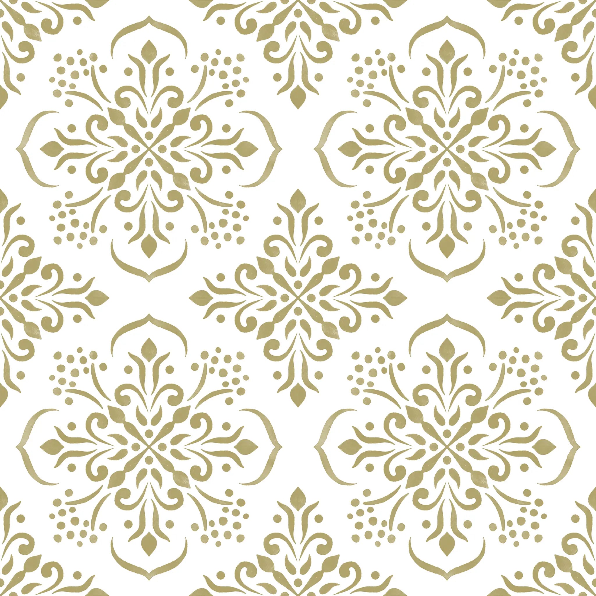 Decorative gold pattern on a white background