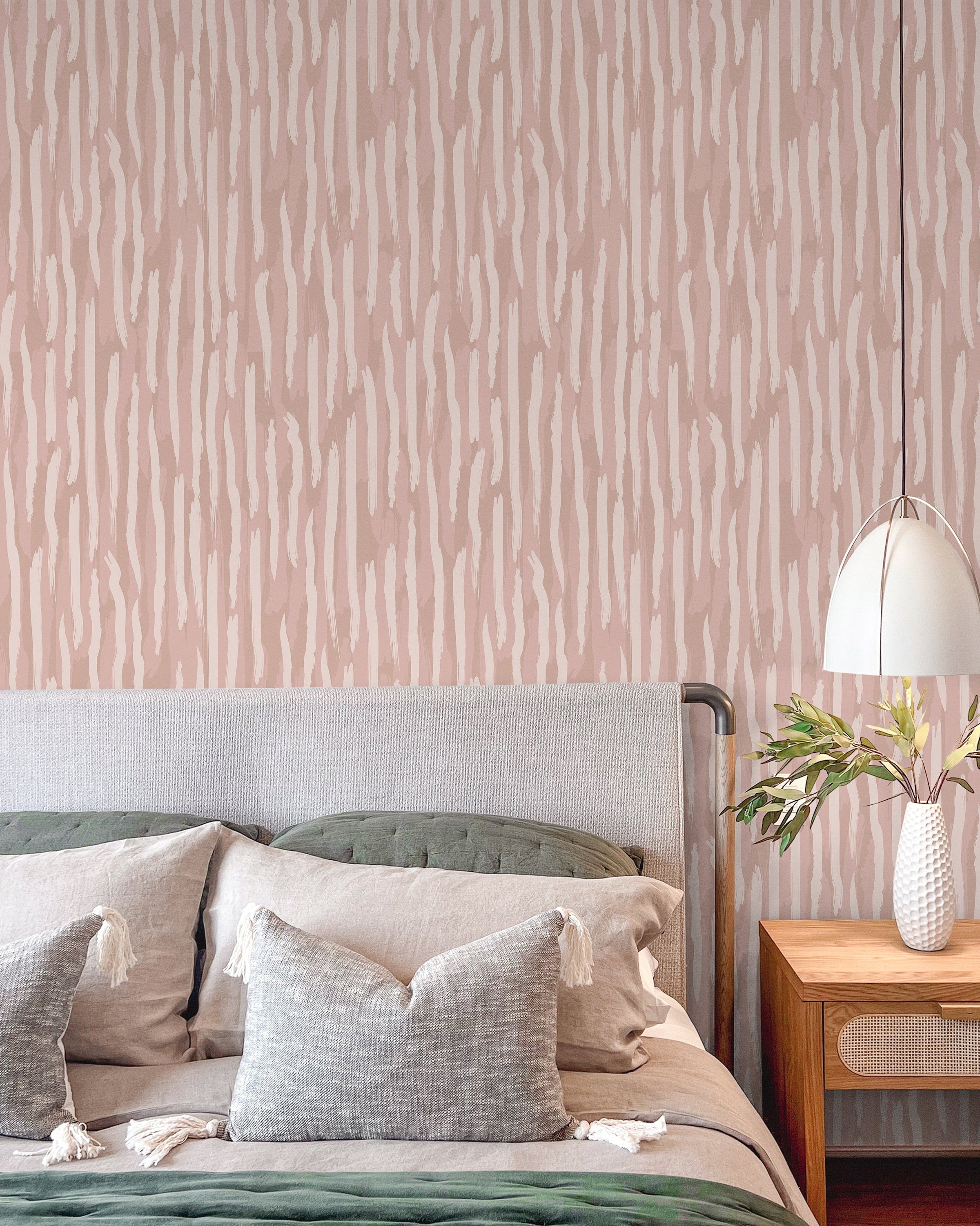 Brush Palette Peel and Stick Wallpaper, Removable Wallpaper, Traditional Wallpaper - Pink | DeccoPrint