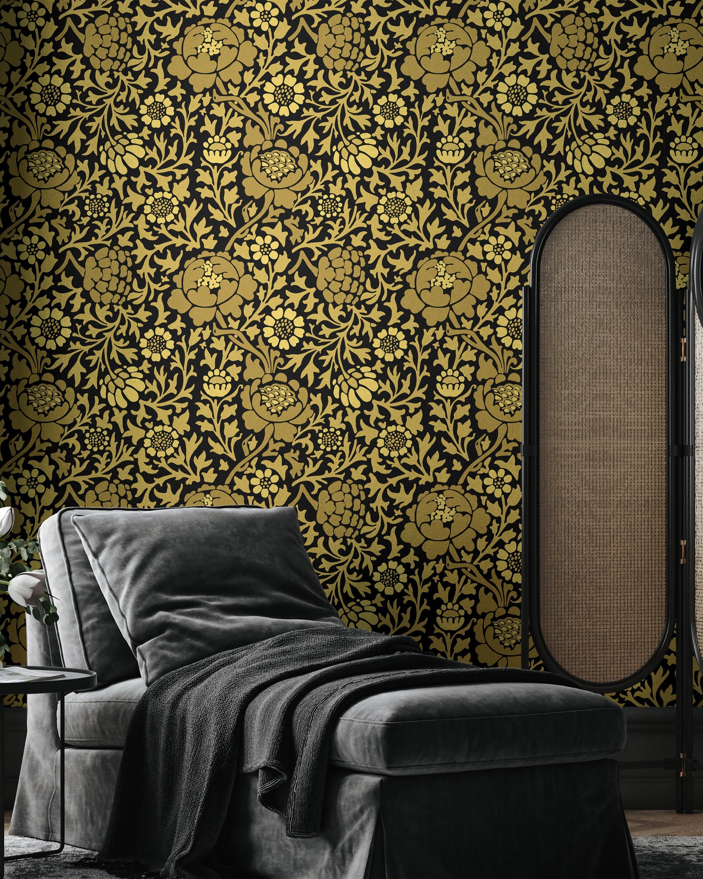 William Morris X Grafton (1883) Peel and Stick Wallpaper, Removable Wallpaper, Traditional Wallpaper - Gold | DeccoPrint
