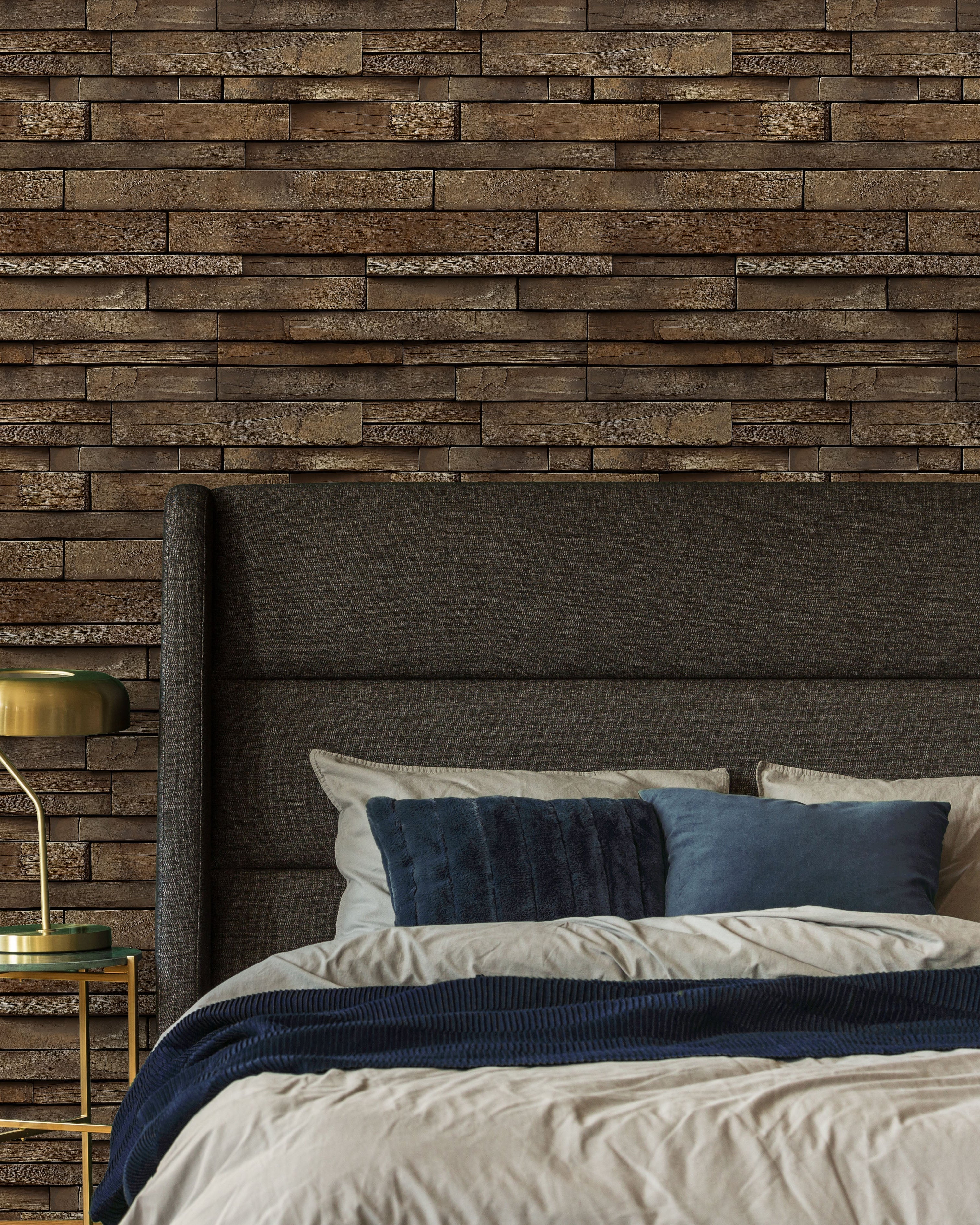 Rustic Boards Peel and Stick Wallpaper, Removable Wallpaper, Traditional Wallpaper - Dark Wood | DeccoPrint