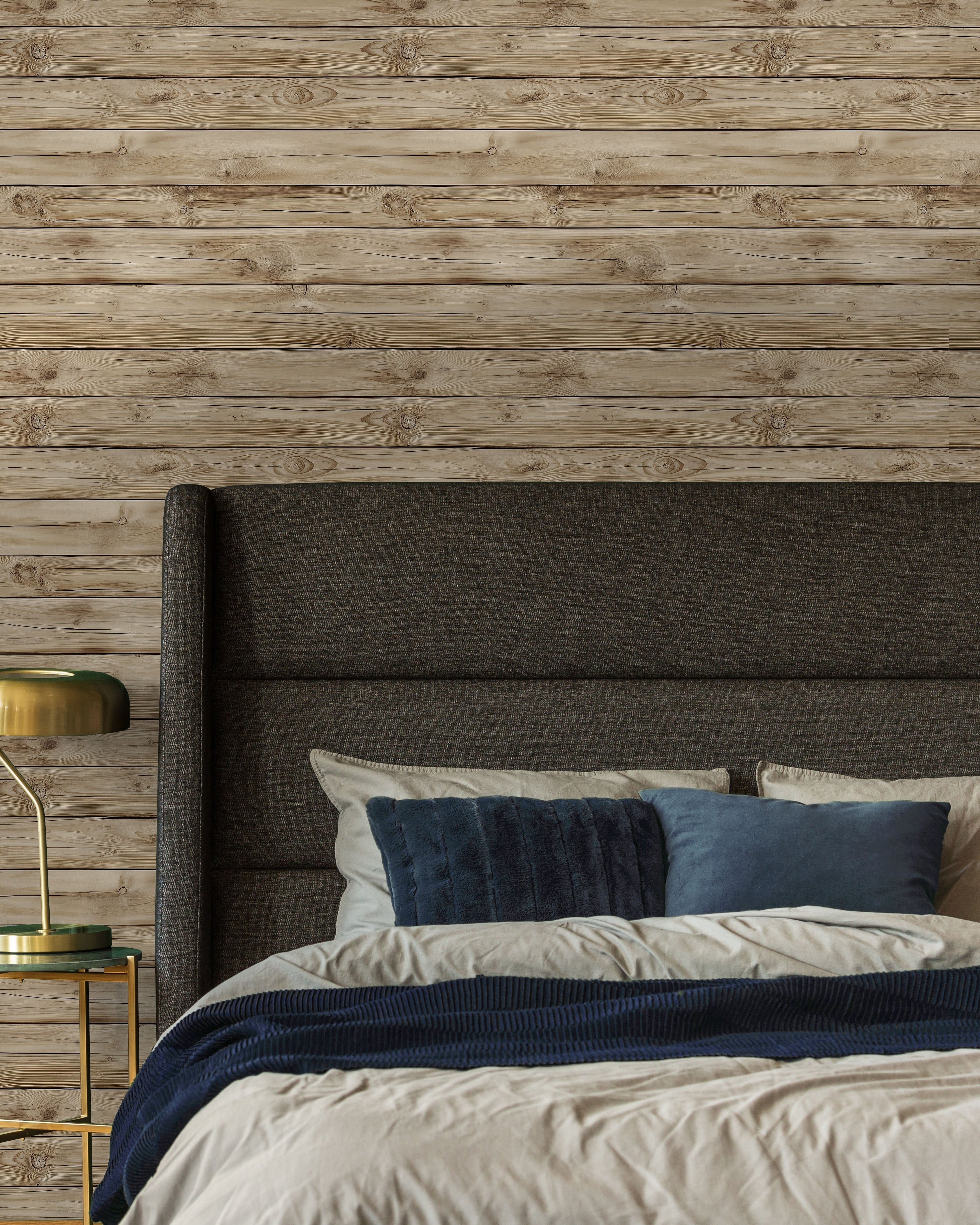 Rustic Boards Peel and Stick Wallpaper, Removable Wallpaper, Traditional Wallpaper - Light Oak | DeccoPrint