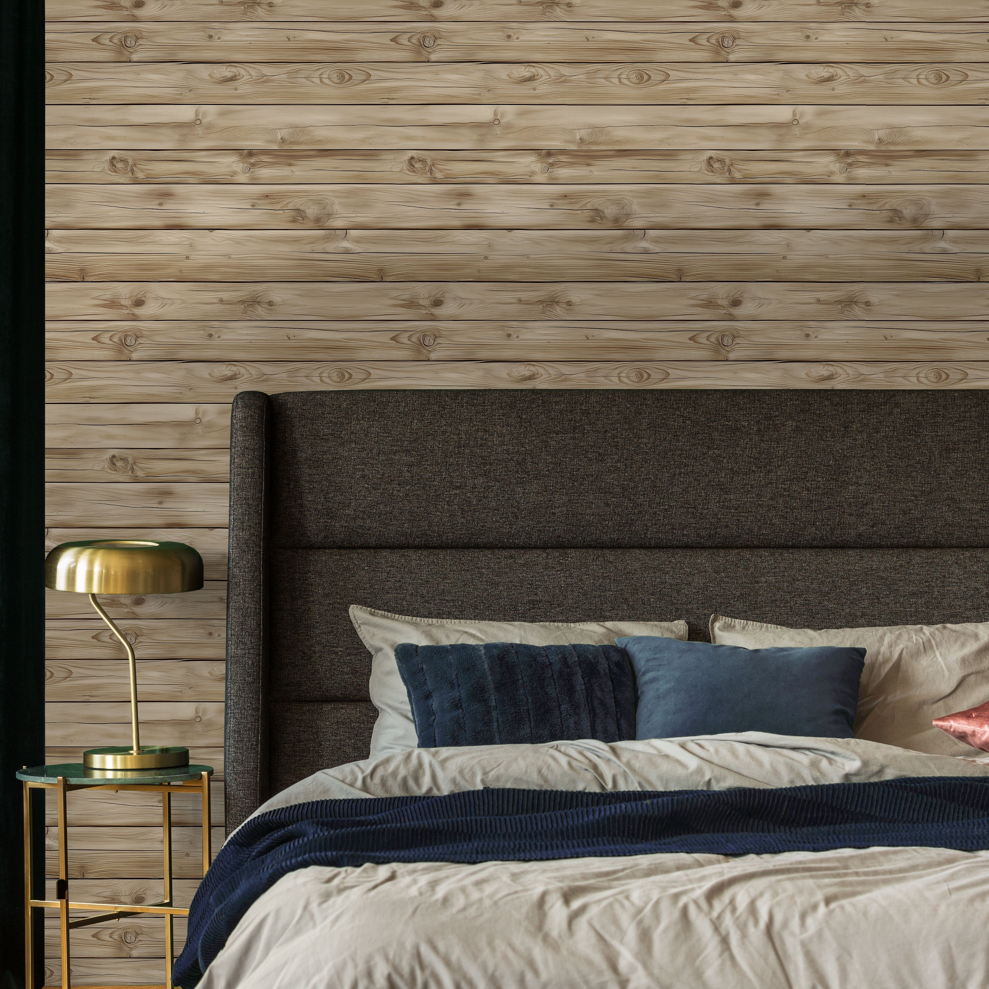 Rustic Boards Peel and Stick Wallpaper, Removable Wallpaper, Traditional Wallpaper - Light Oak | DeccoPrint
